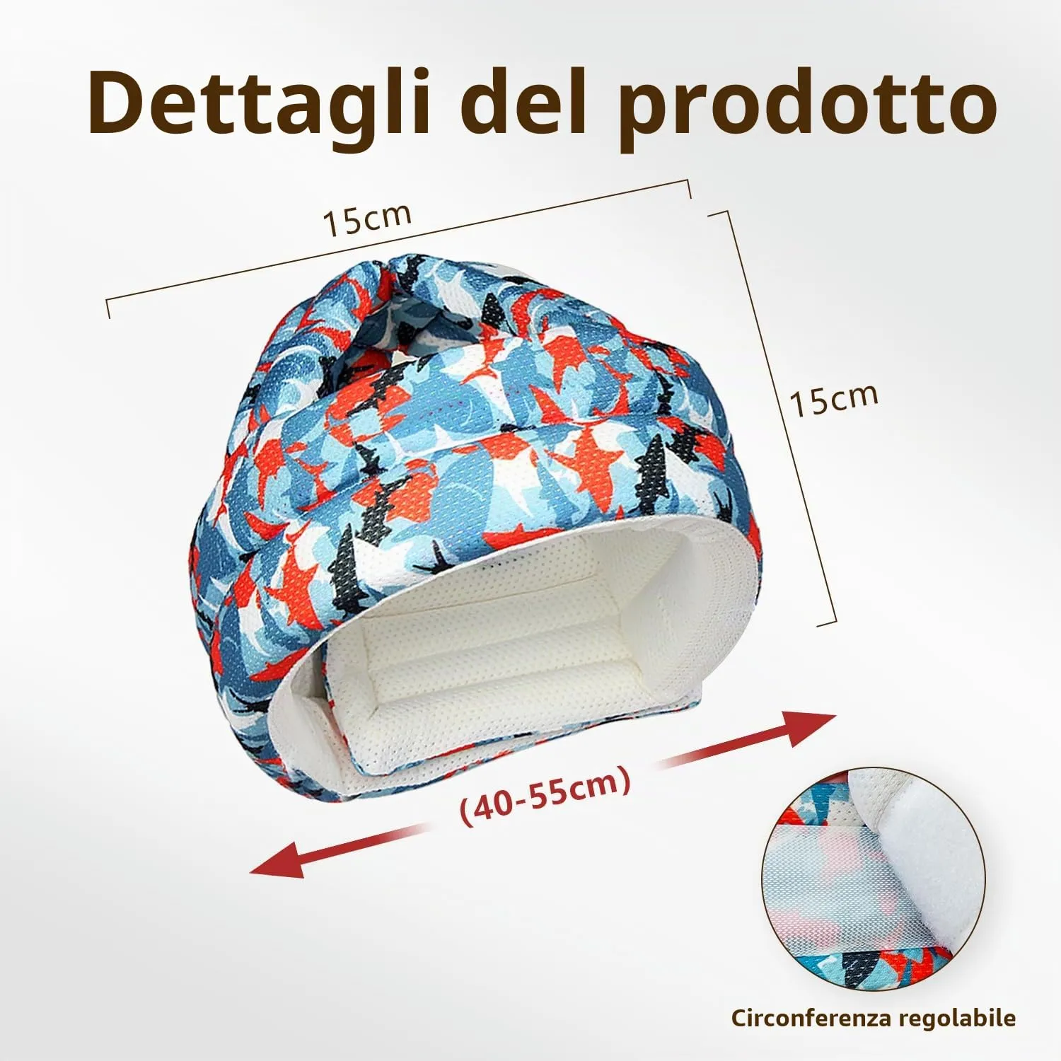 JUNUNDJING Caschetto Primi Passi per Bambini e Neonati 6-36 Mesi, Squalo Carino - immagine 2