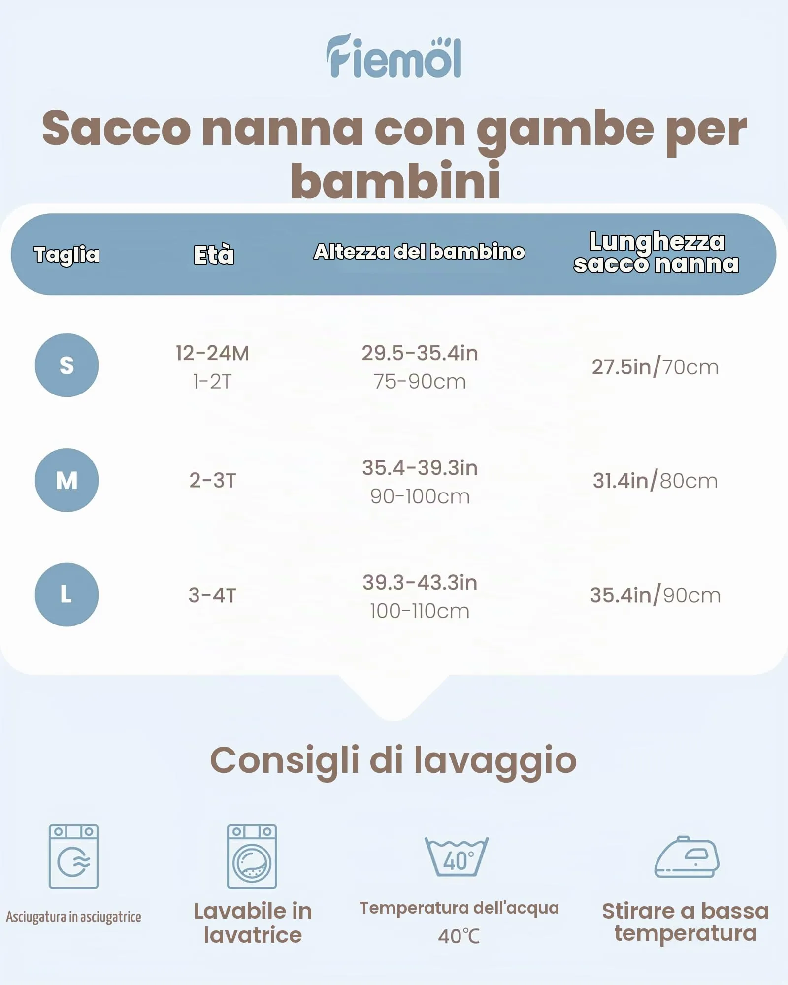 FIEMOL Sacco Nanna con piedini, 3-4 Anni, Tog 0.5, 100% Cotone, Balena Blu - immagine 6