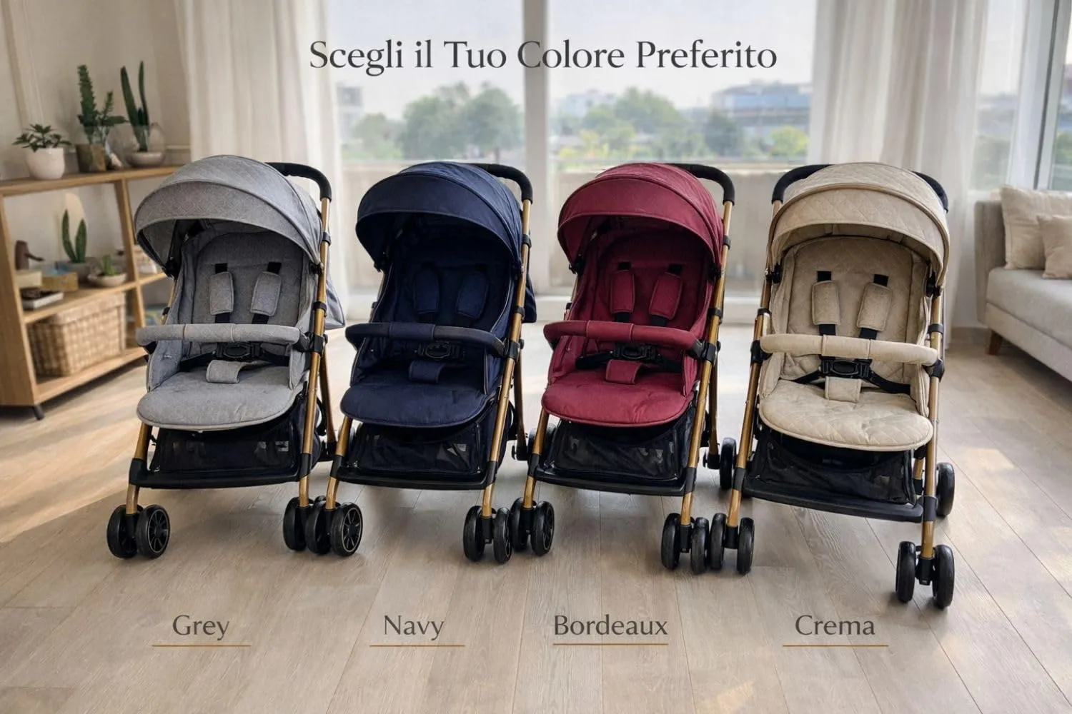 Leonardo Baby Passeggino Leggero Pieghevole 0-36 Mesi, Bordeaux - immagine 6