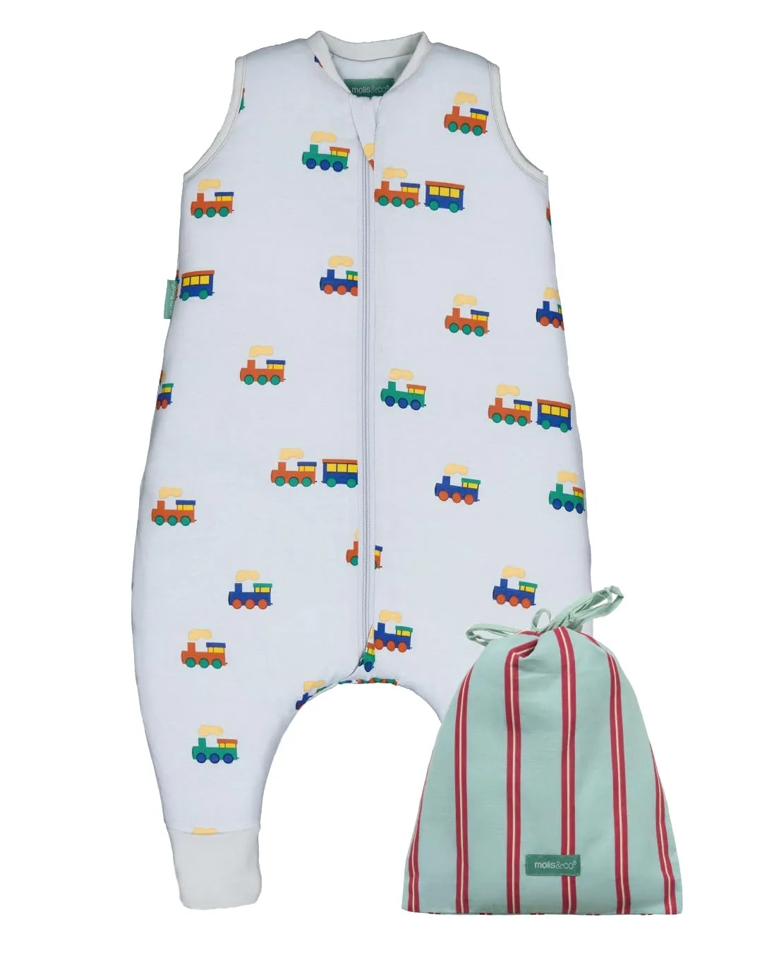 molis & co Sacco Nanna con Piedini Invernale 2.5 TOG 100% Cotone Oeko-Tex 100 - Tiny Trains (3 Anni) - immagine 1