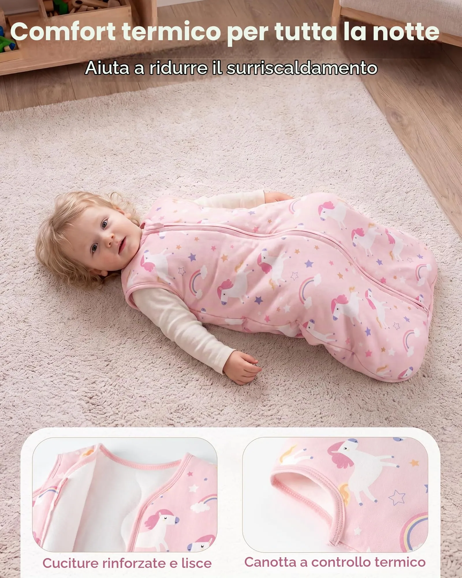 FIEMOL Sacco Nanna Neonato 0-6 Mesi 1,5 TOG in Cotone - immagine 4