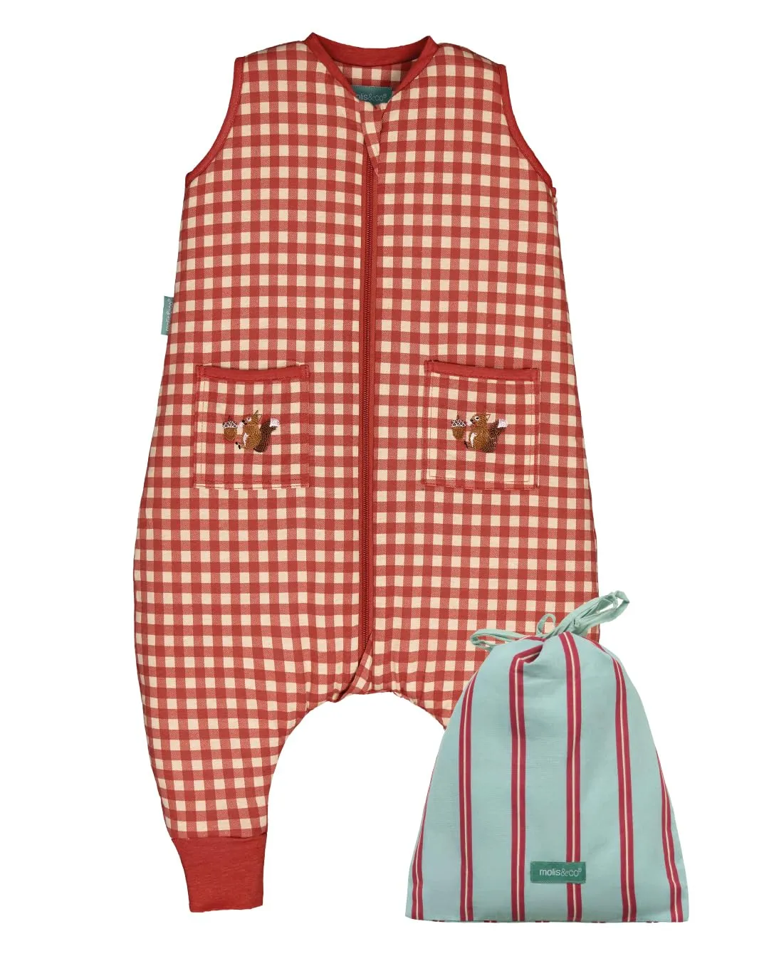 molis & co Sacco Nanna con Piedini Invernale 2.5 TOG, 100% Cotone Oeko-Tex 100, Vichy Clay (6 anni) - immagine 1