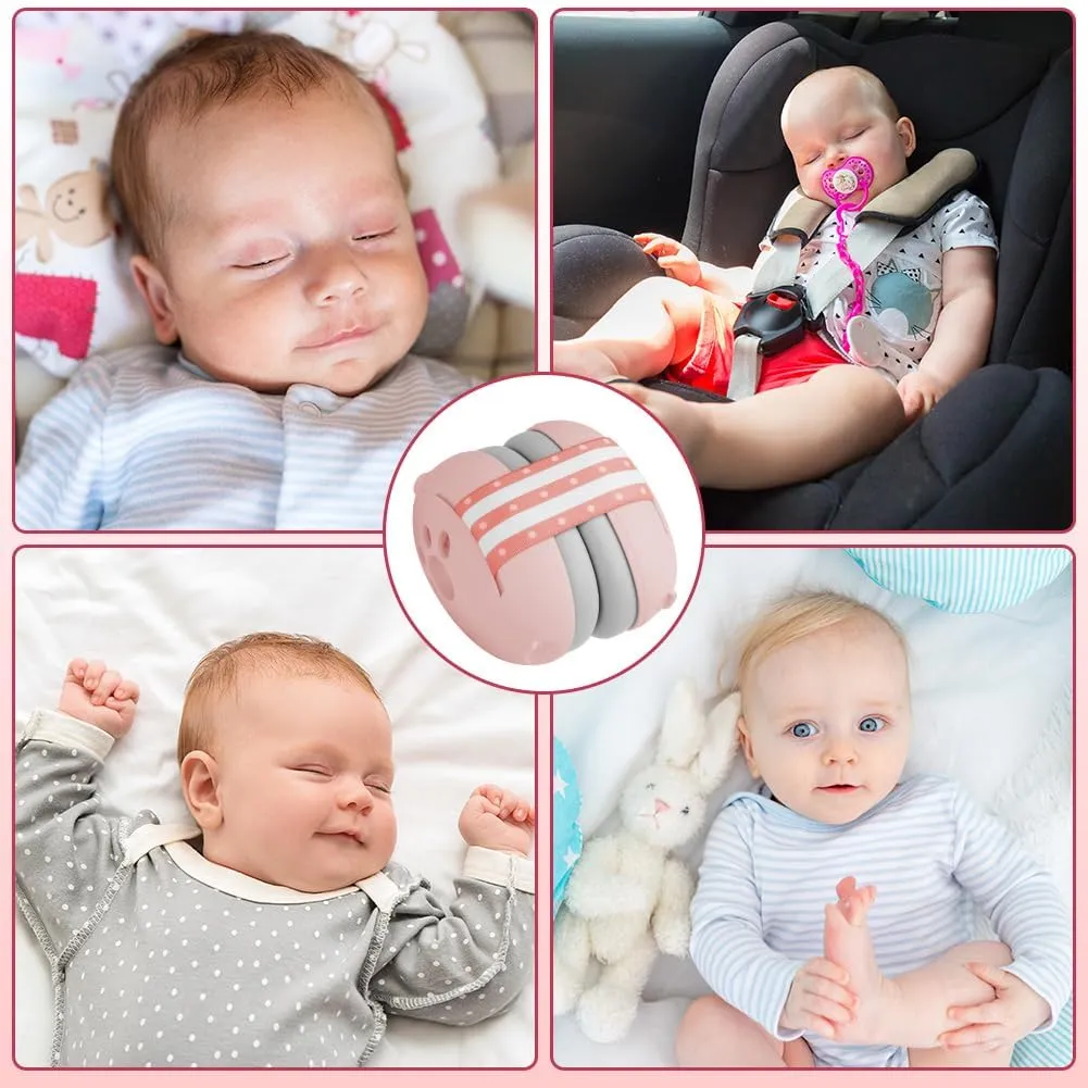 Aolso Cuffie Antirumore per Neonato e Bambini 2 in 1, Archetto Regolabile, Rosa - immagine 7