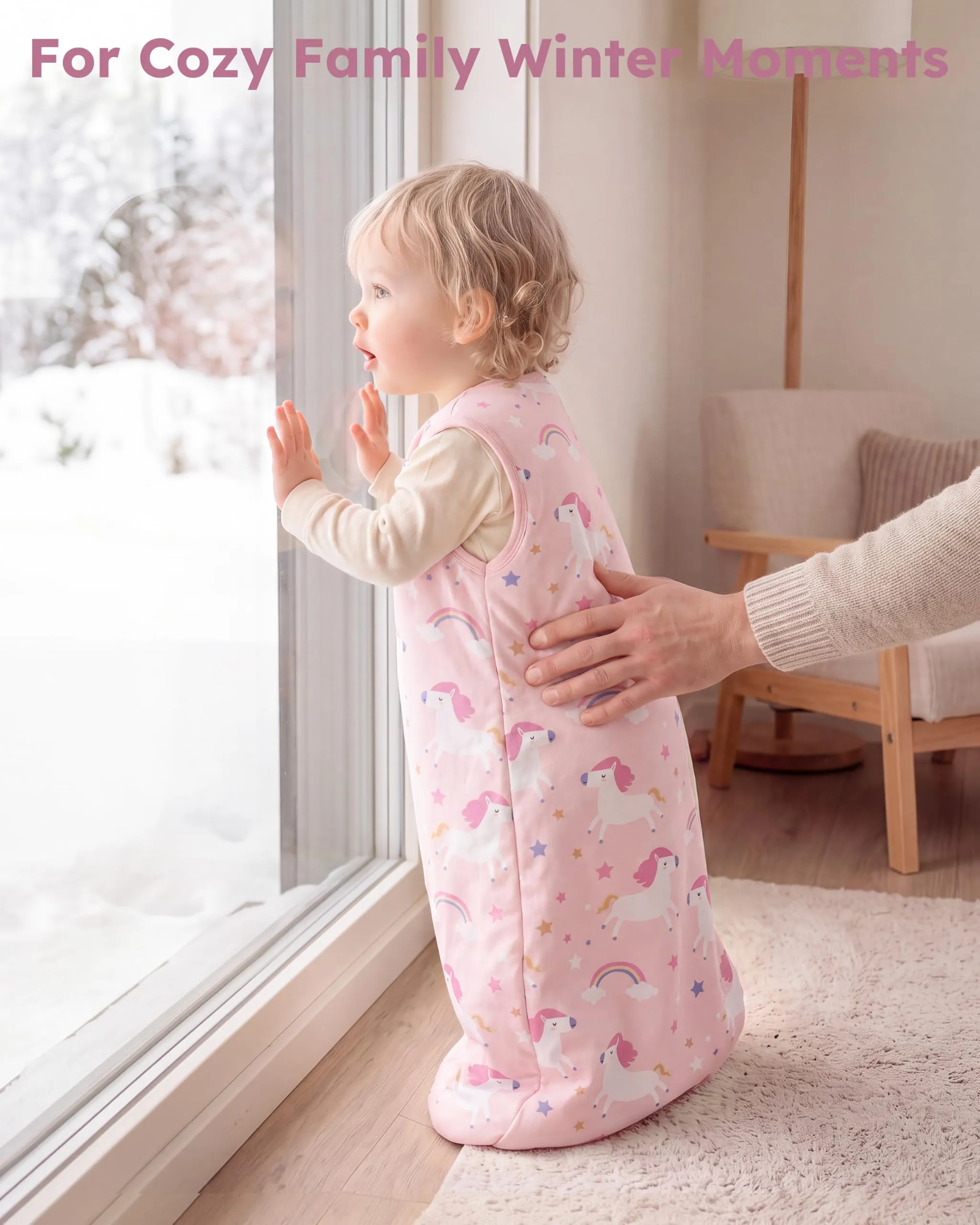 FIEMOL Sacco Nanna Invernale 2.5 tog, 12-18 Mesi, Cotone Traspirante, Animale Rosa - immagine 7