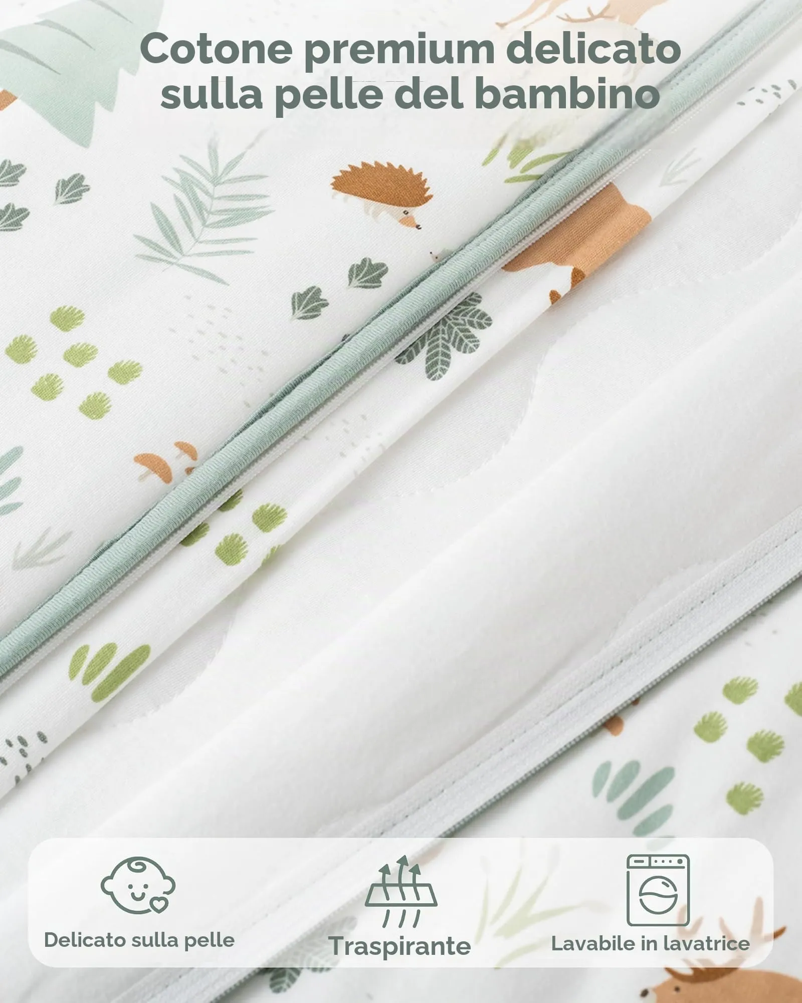 FIEMOL Sacco Nanna Invernale 2.5 TOG, 0-6 Mesi, Cotone, Orso Verde - immagine 3