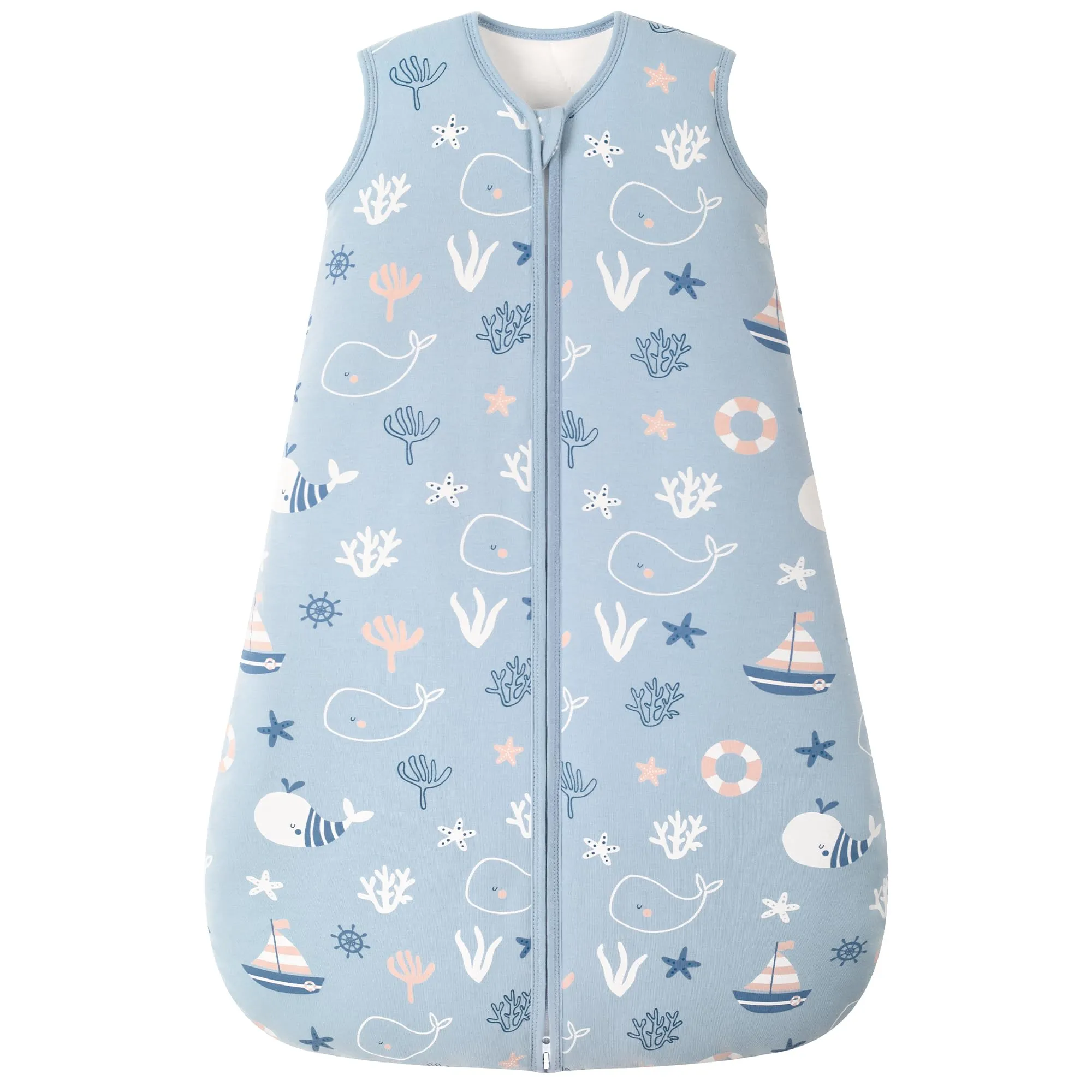 FIEMOL Sacco Nanna Invernale 2.5 tog, 6-12 Mesi, Cotone Traspirante, Balena Blu - immagine 1