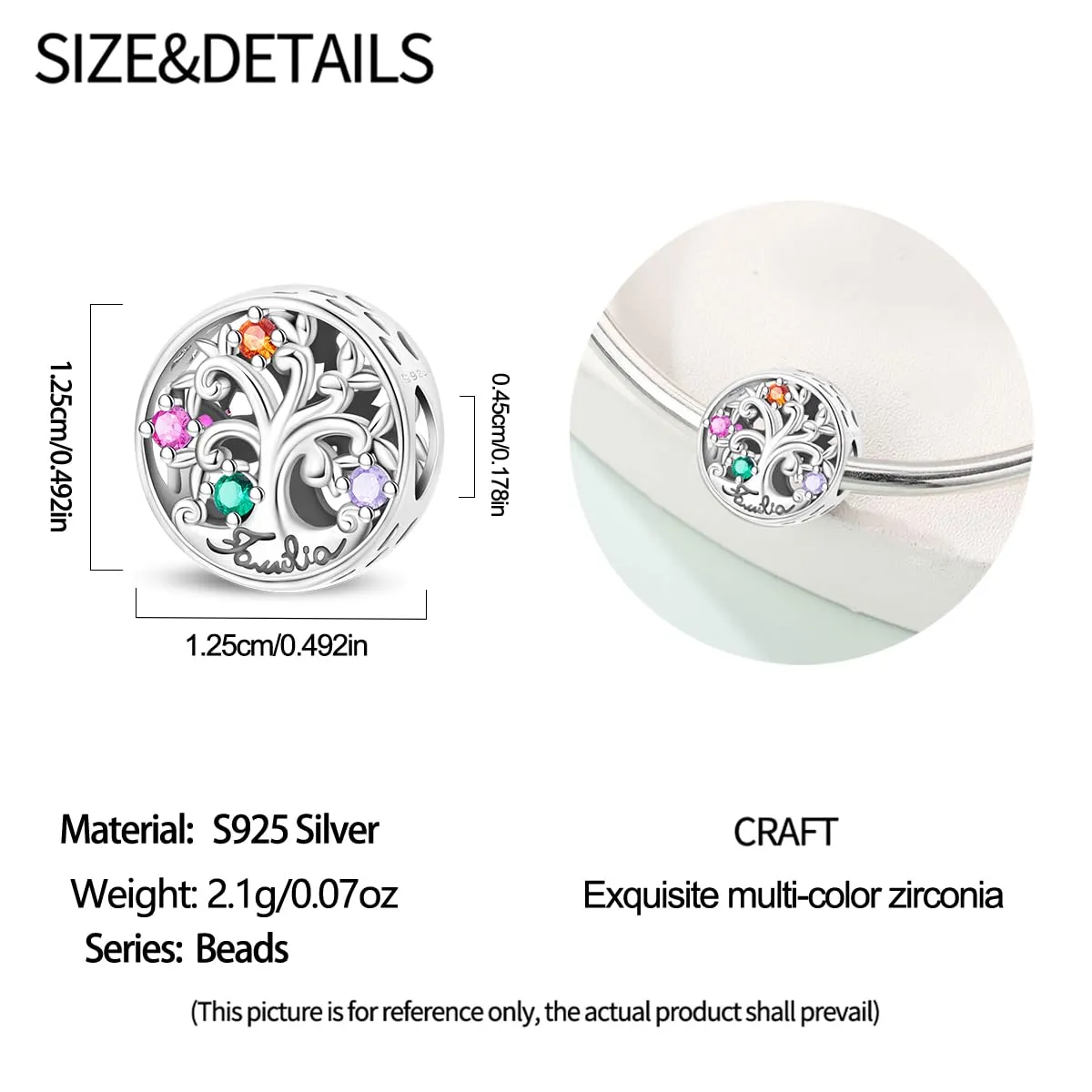 LIGHTDOG Ciondolo da donna in argento 925 compatibile con Pandora e stile europeo - immagine 5