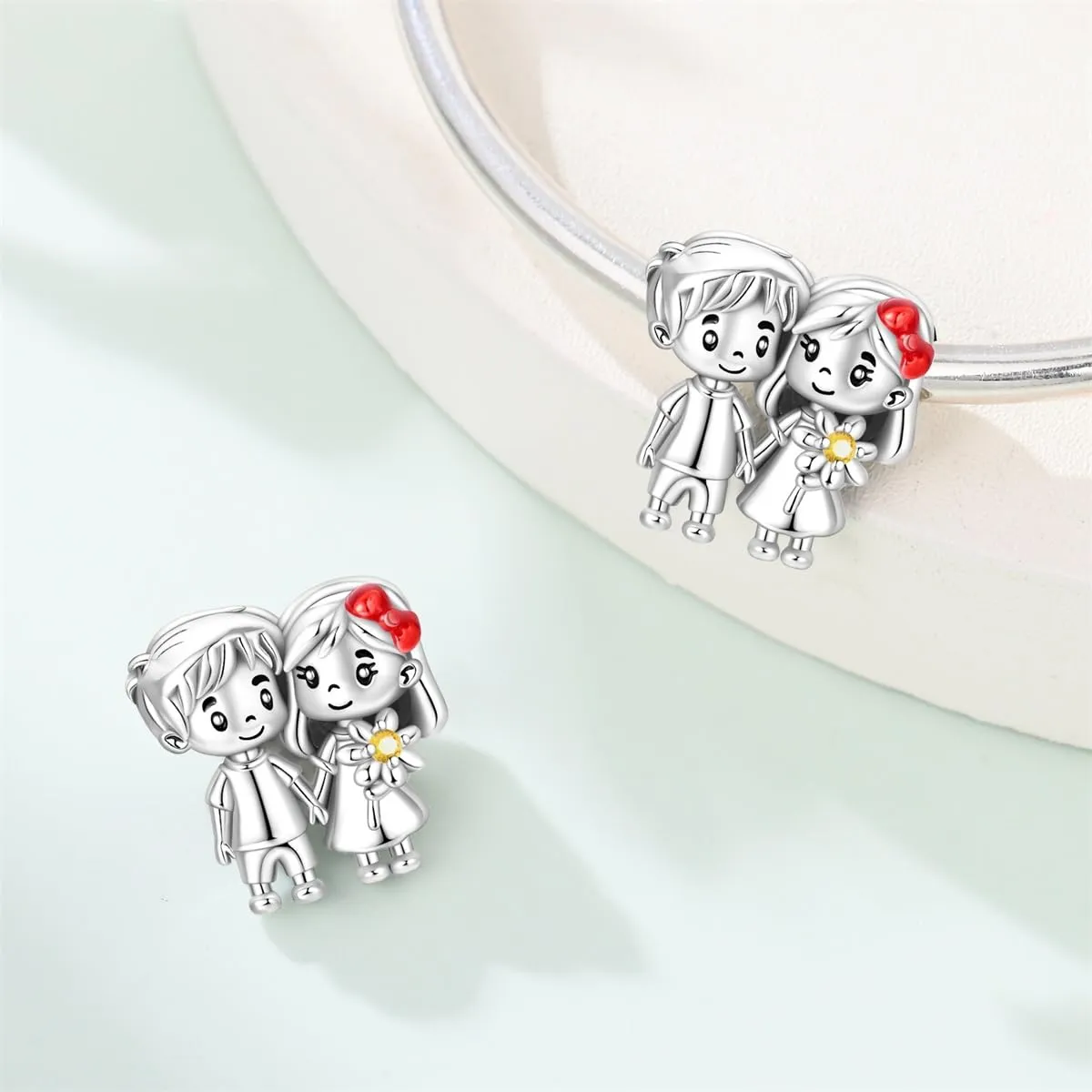 LIGHTDOG Ciondolo da donna in argento 925 compatibile con bracciali Pandora e stile europeo - immagine 2