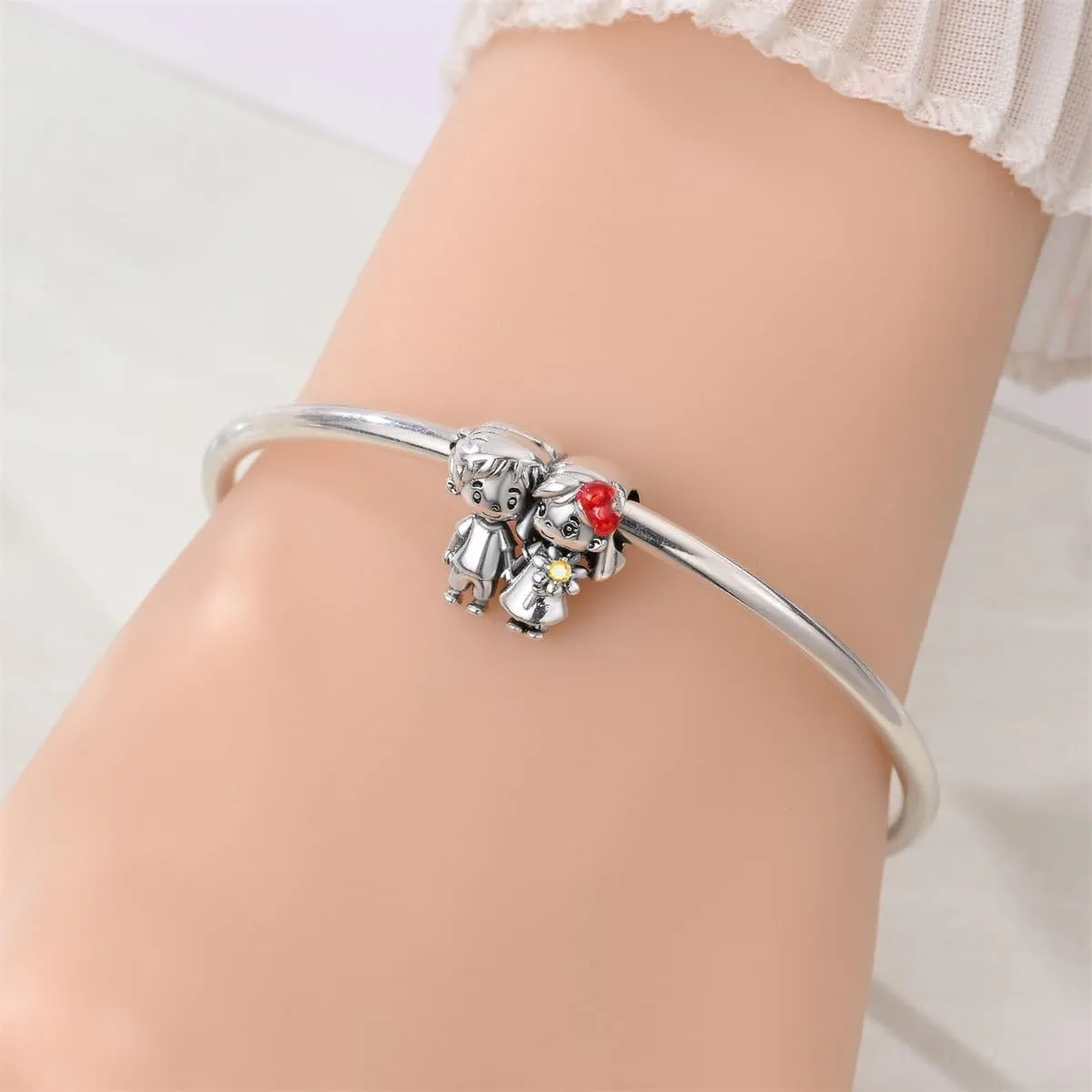 LIGHTDOG Ciondolo da donna in argento 925 compatibile con bracciali Pandora e stile europeo - immagine 3