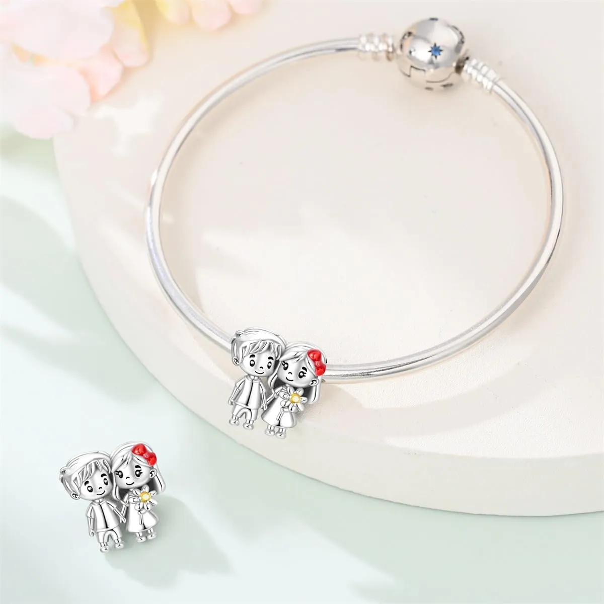 LIGHTDOG Ciondolo da donna in argento 925 compatibile con bracciali Pandora e stile europeo - immagine 4