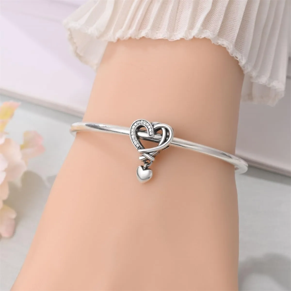 LIGHTDOG Ciondolo da donna in argento 925 compatibile con bracciali Pandora e stile europeo - immagine 3