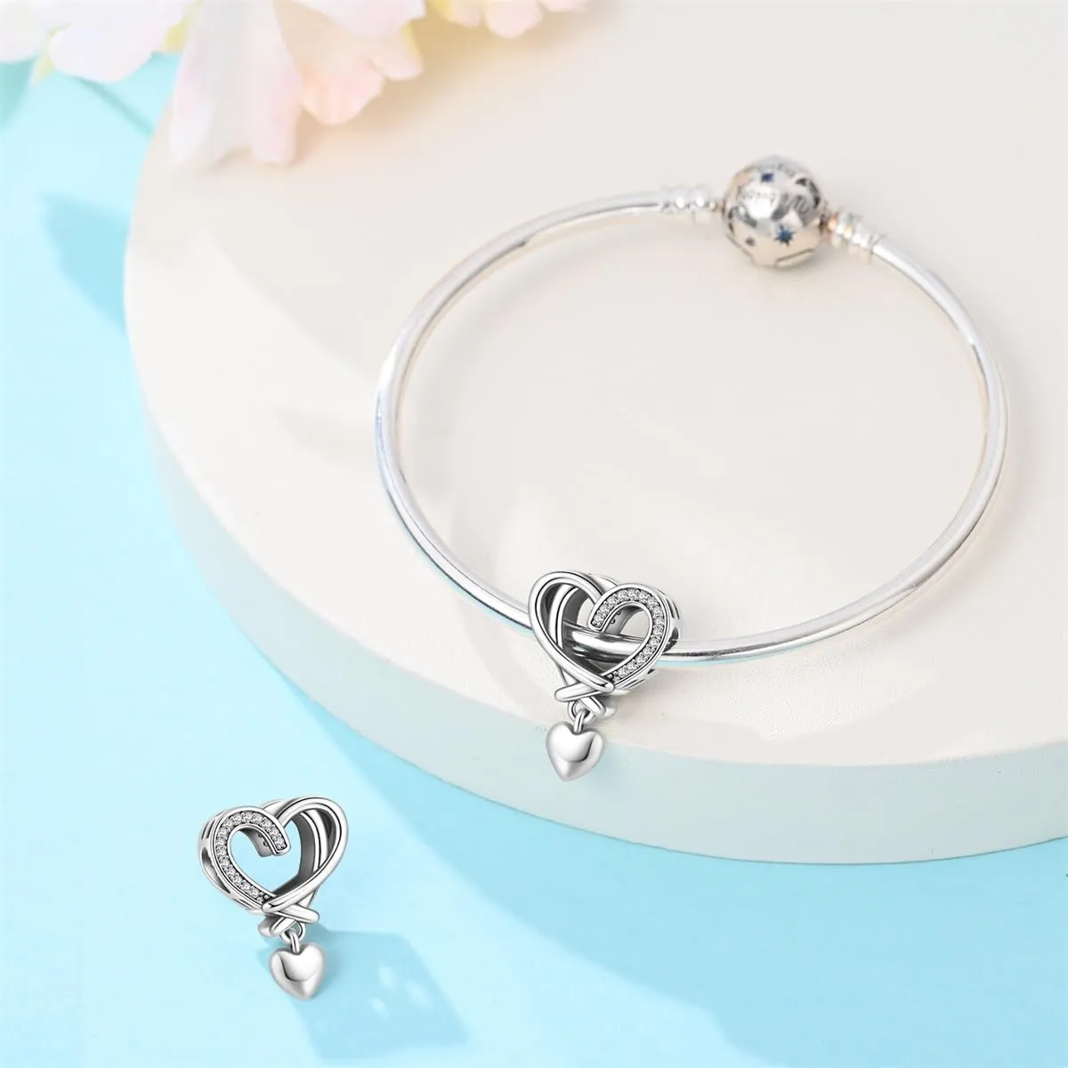 LIGHTDOG Ciondolo da donna in argento 925 compatibile con bracciali Pandora e stile europeo - immagine 4