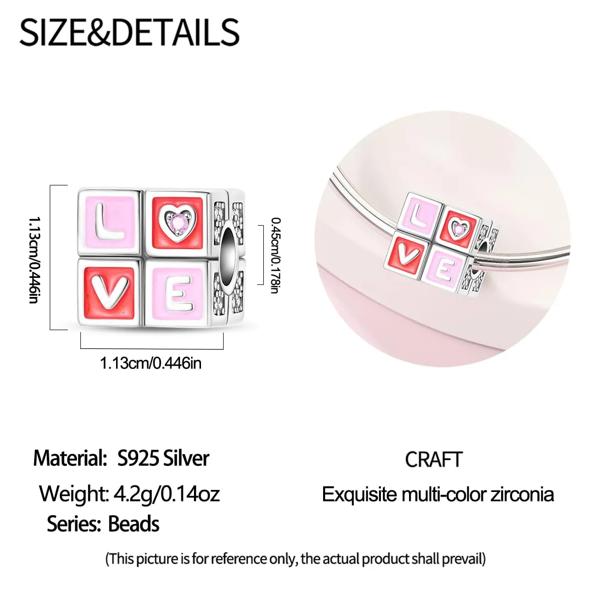 LIGHTDOG Ciondolo da donna in argento 925 compatibile con bracciali Pandora e stile europeo - immagine 6