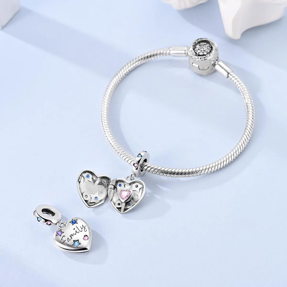 LIGHTDOG Ciondolo da donna in argento 925 per bracciali Pandora e stile europeo - immagine 4