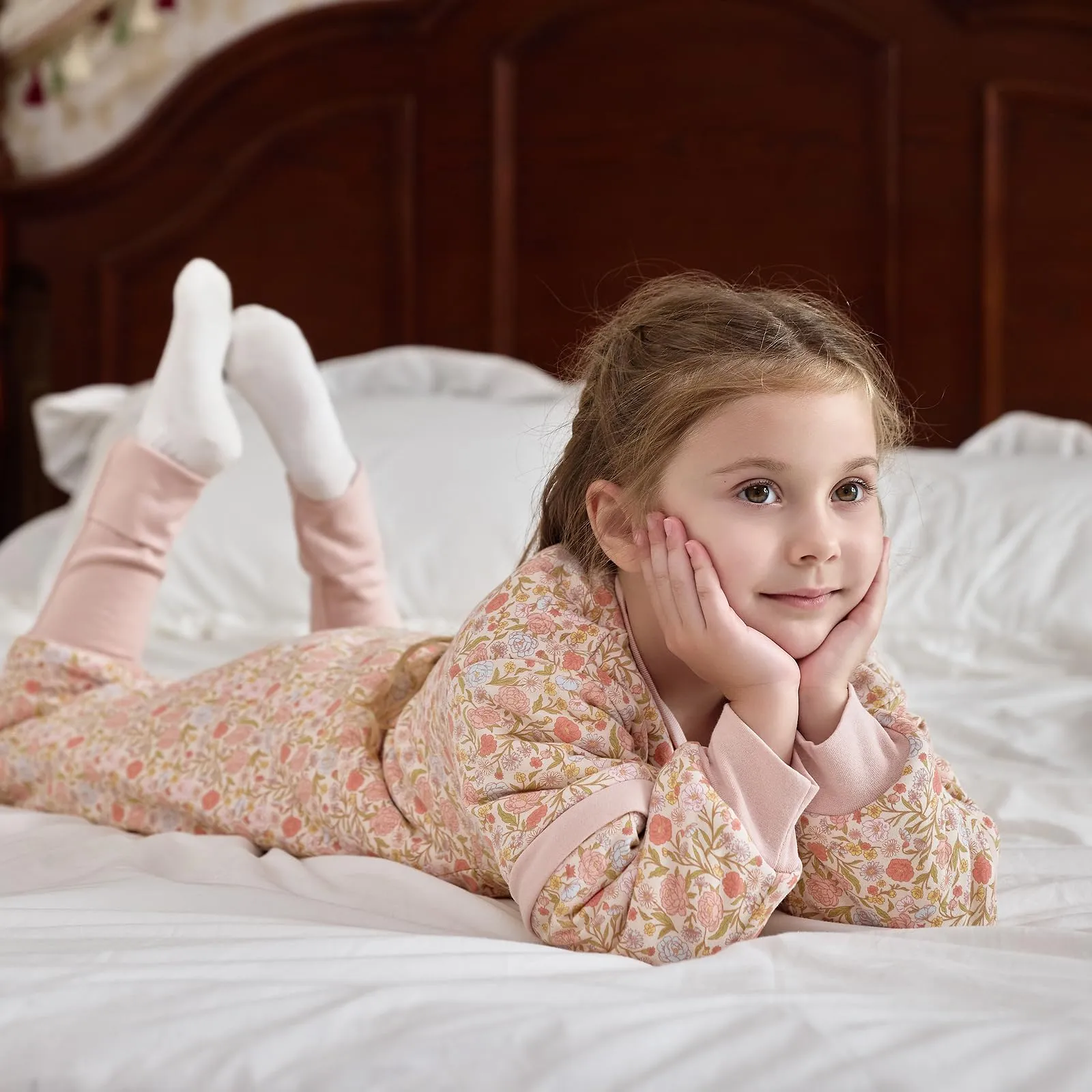 Mosebears Sacco Nanna con Gambe 2.5 Tog per Bambino, Maniche Staccabili, Pink Flower, 3-4 anni - immagine 3