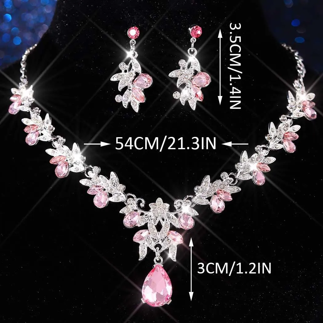 Fashband Set di gioielli da sposa con cristalli, collana e orecchini - immagine 4