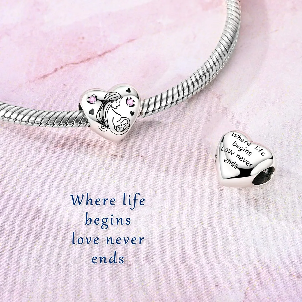 LIGHTDOG Ciondolo da donna in argento 925, compatibile con bracciali Pandora e stile europeo - immagine 2