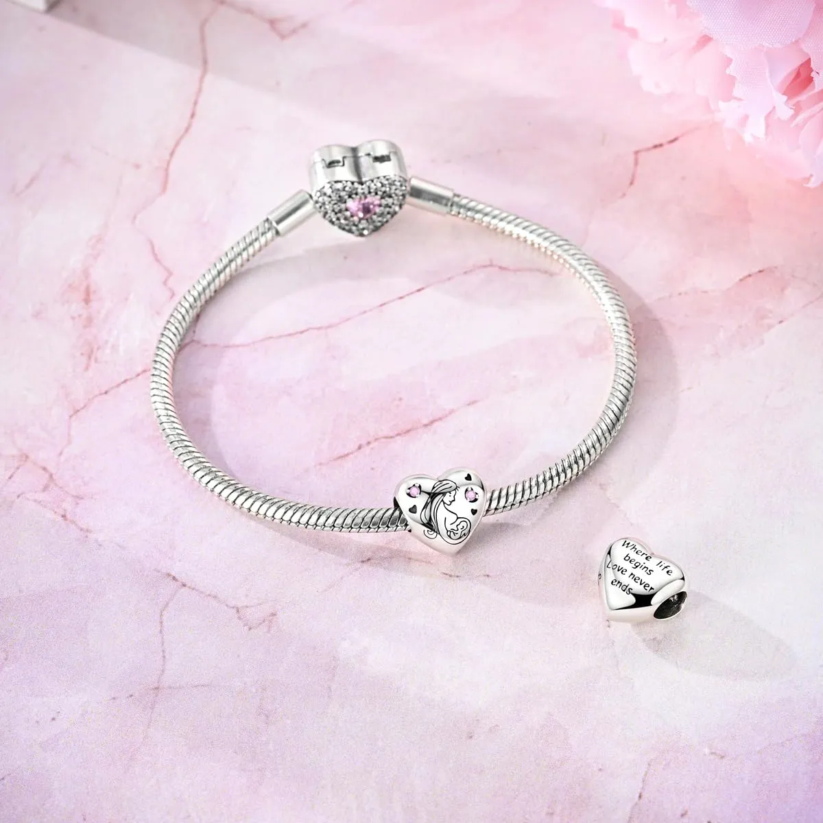 LIGHTDOG Ciondolo da donna in argento 925, compatibile con bracciali Pandora e stile europeo - immagine 4