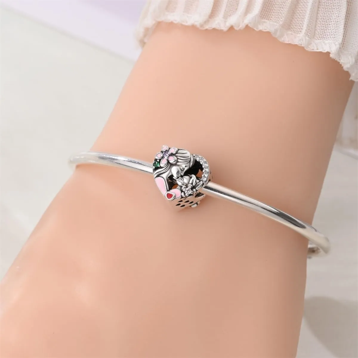 LIGHTDOG Ciondolo da donna in argento 925 compatibile con bracciali Pandora e stile europeo - immagine 3