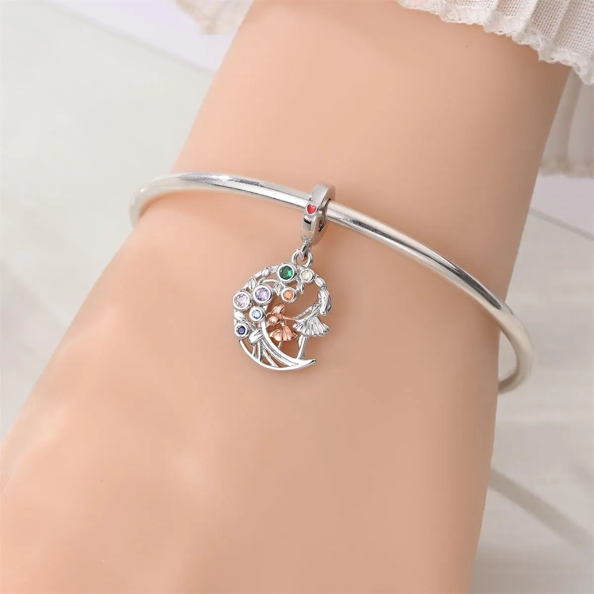 LIGHTDOG Ciondolo da donna in argento 925 compatibile con bracciali Pandora e stile europeo - immagine 3