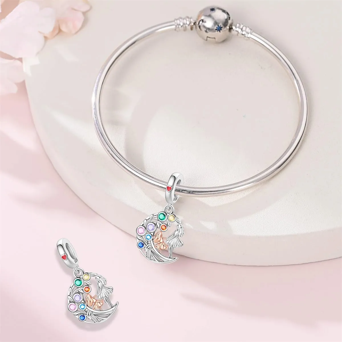LIGHTDOG Ciondolo da donna in argento 925 compatibile con bracciali Pandora e stile europeo - immagine 4