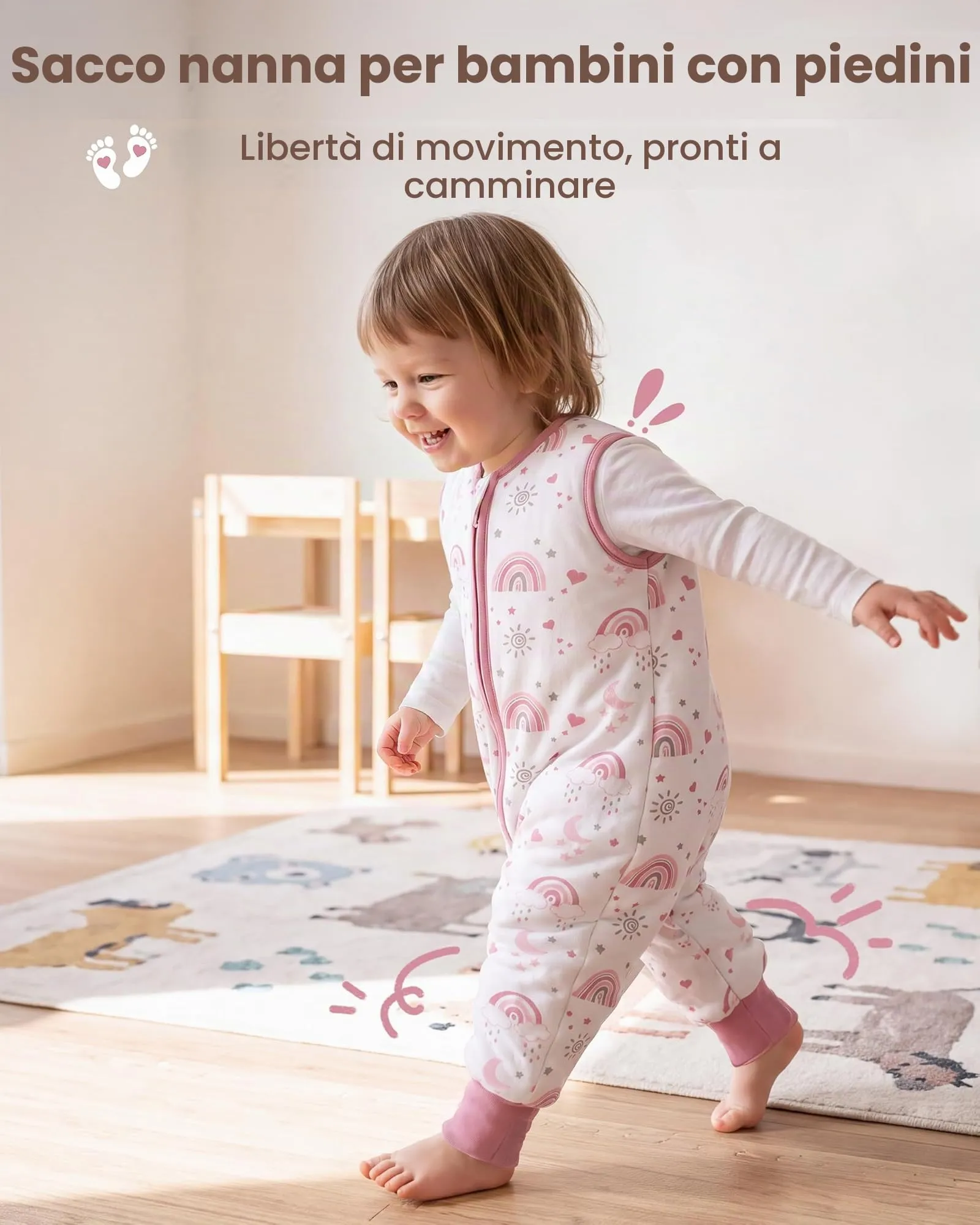 FIEMOL Sacco Nanna Invernale TOG 2,5 con Piedini, 3-4 Anni - immagine 2