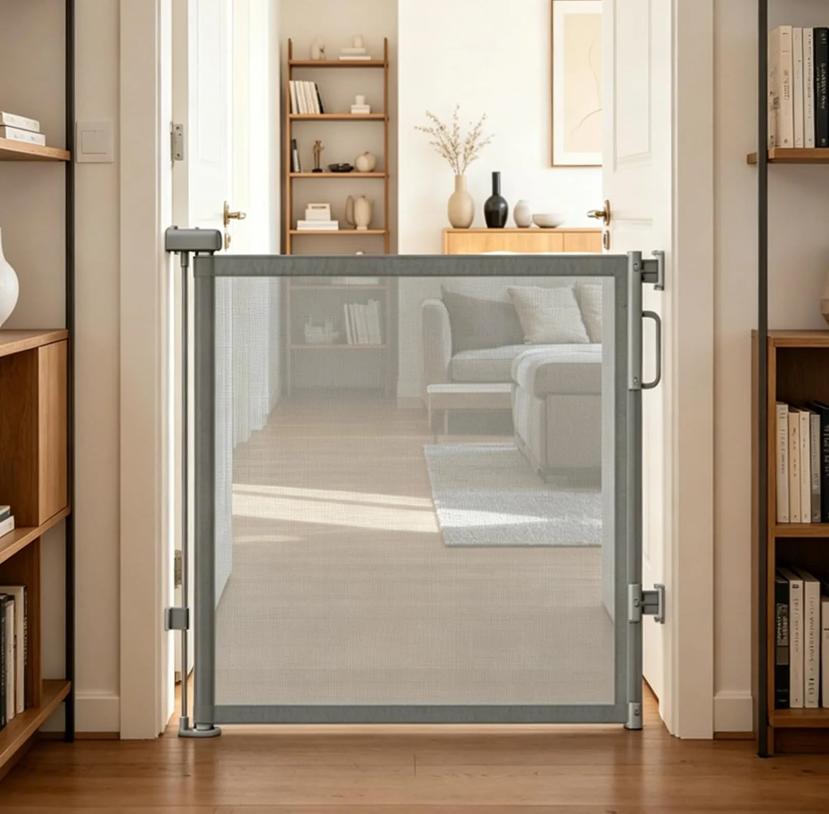 Dioxide Cancelletto Retrattile per Bambini e Cani, 0-150cm, Grigio - immagine 1