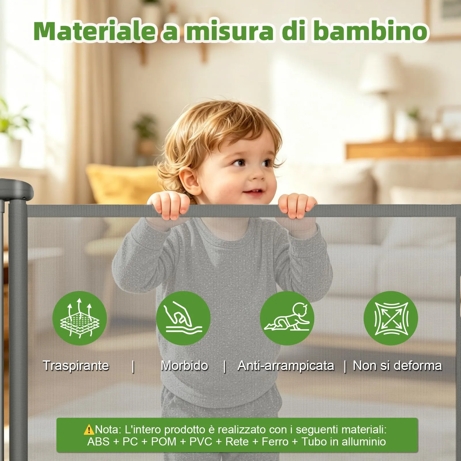 Dioxide Cancelletto Retrattile per Bambini e Cani, 0-150cm, Grigio - immagine 4