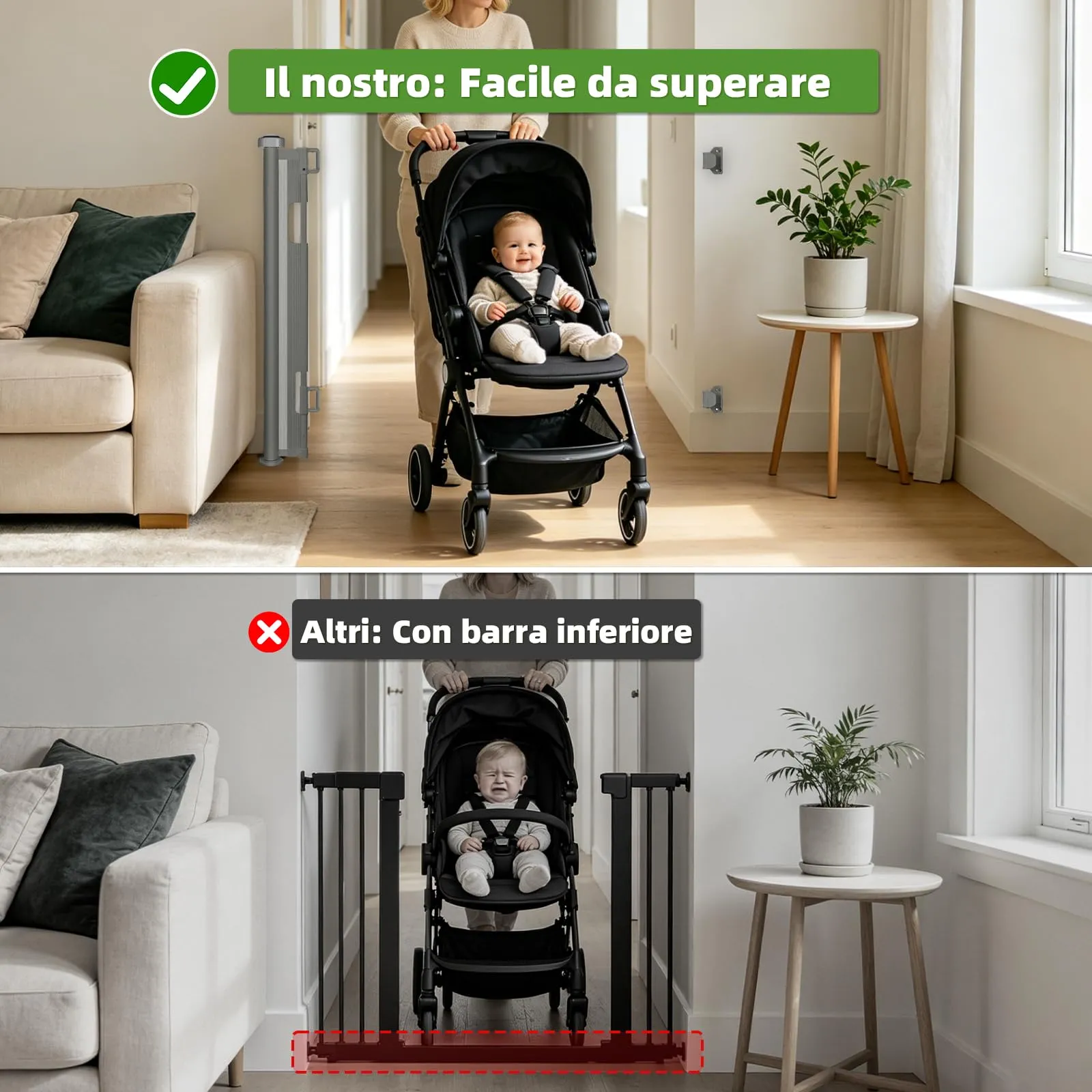 Dioxide Cancelletto Retrattile per Bambini e Cani, 0-150cm, Grigio - immagine 5
