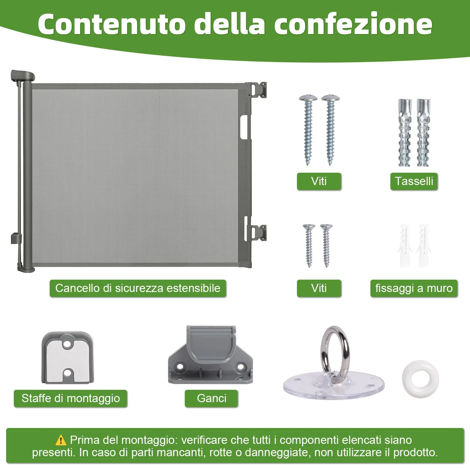 Dioxide Cancelletto Retrattile per Bambini e Cani, 0-150cm, Grigio - immagine 9