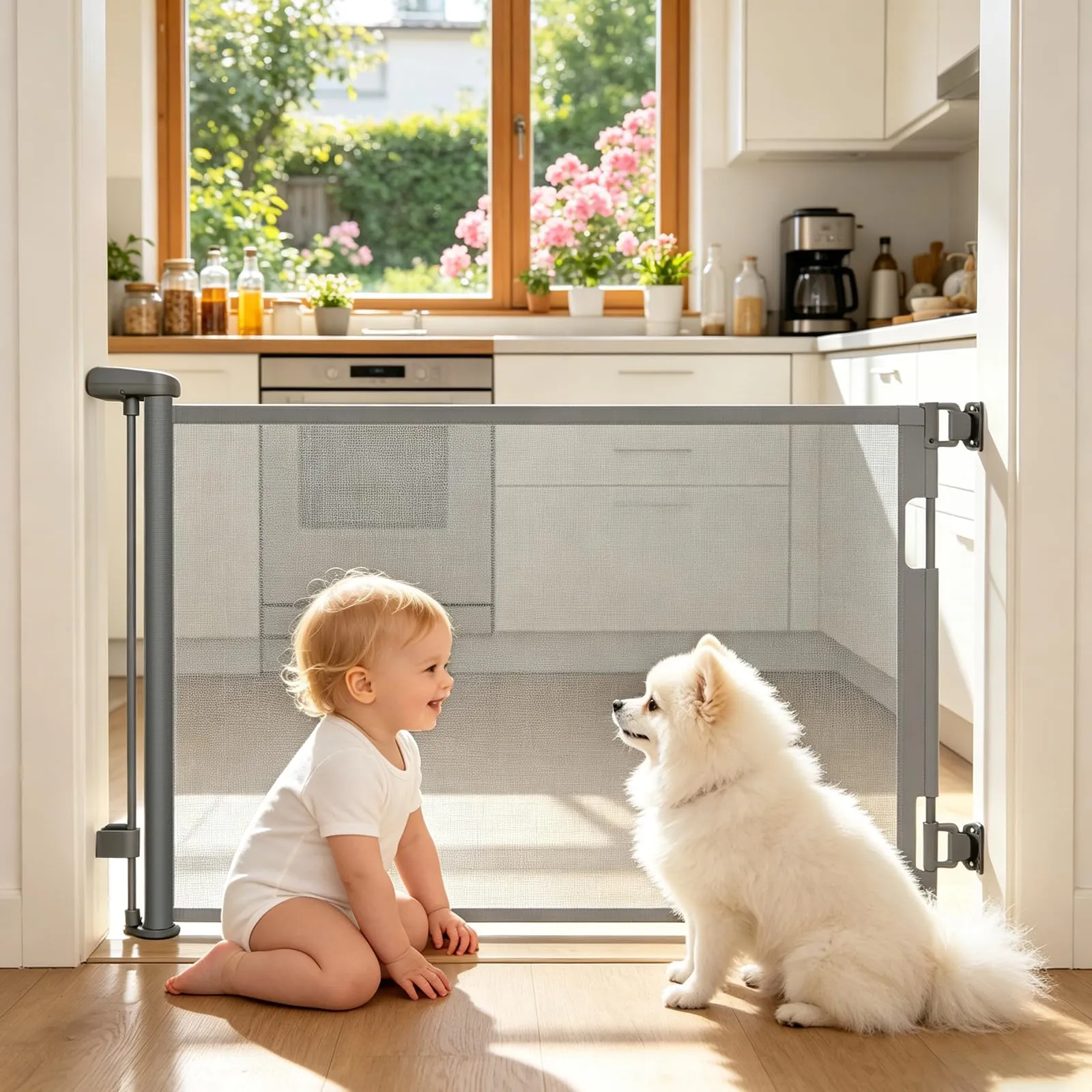 Dioxide Cancelletto Retrattile per Bambini e Cani, 0-150cm, Grigio - immagine 10