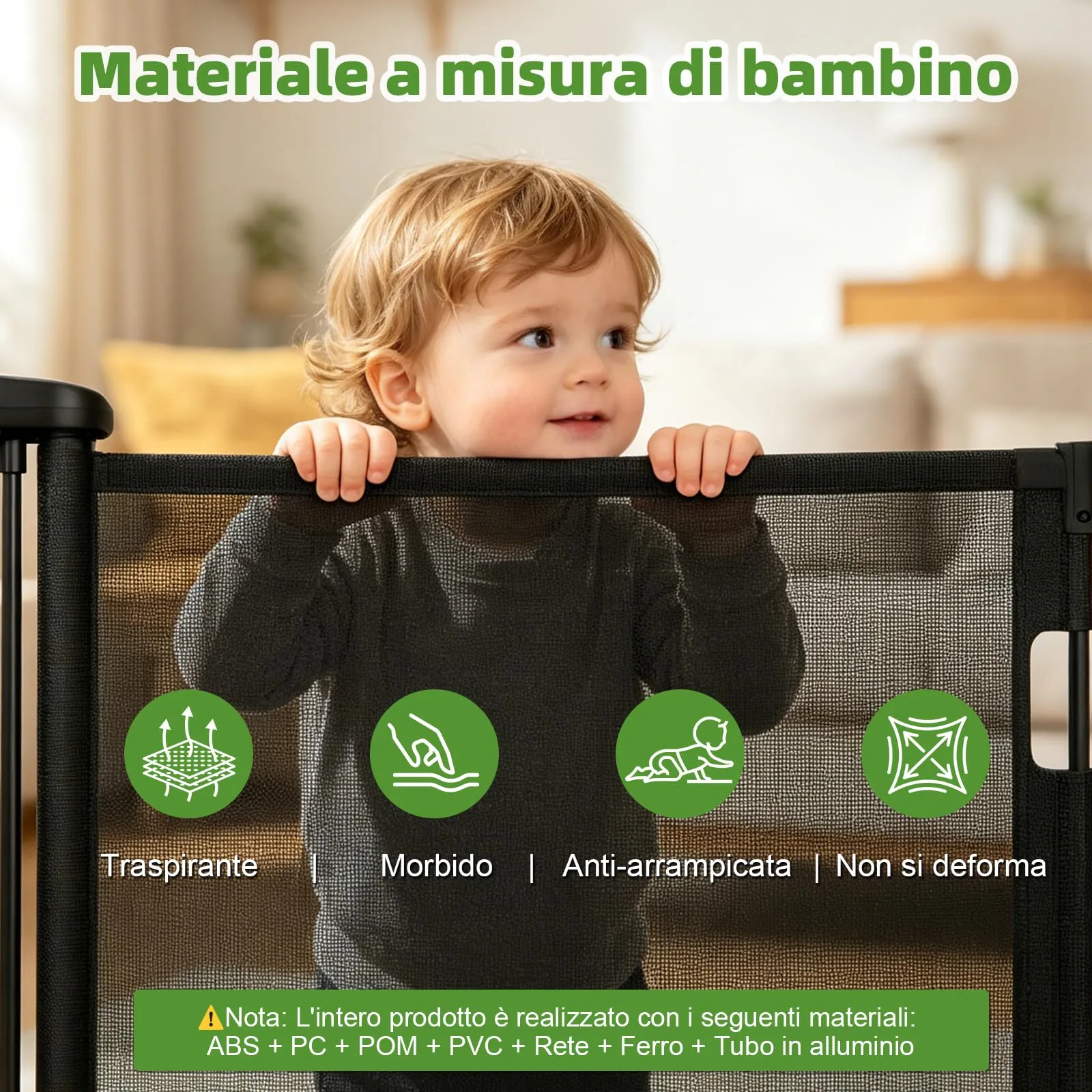 Dioxide Cancelletto Retrattile per Bambini e Cani, 0-150cm, Nero - immagine 4