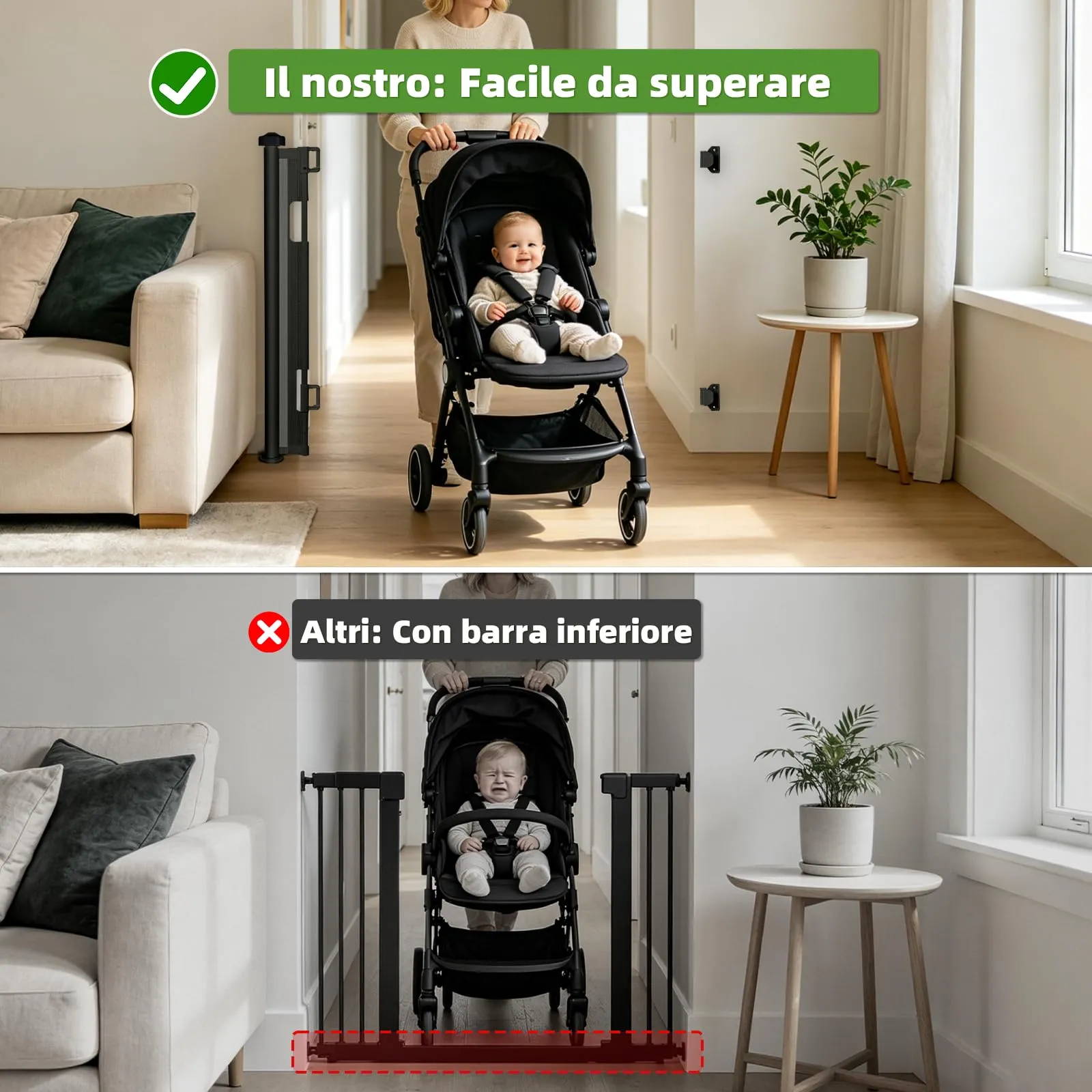 Dioxide Cancelletto Retrattile per Bambini e Cani, 0-150cm, Nero - immagine 5