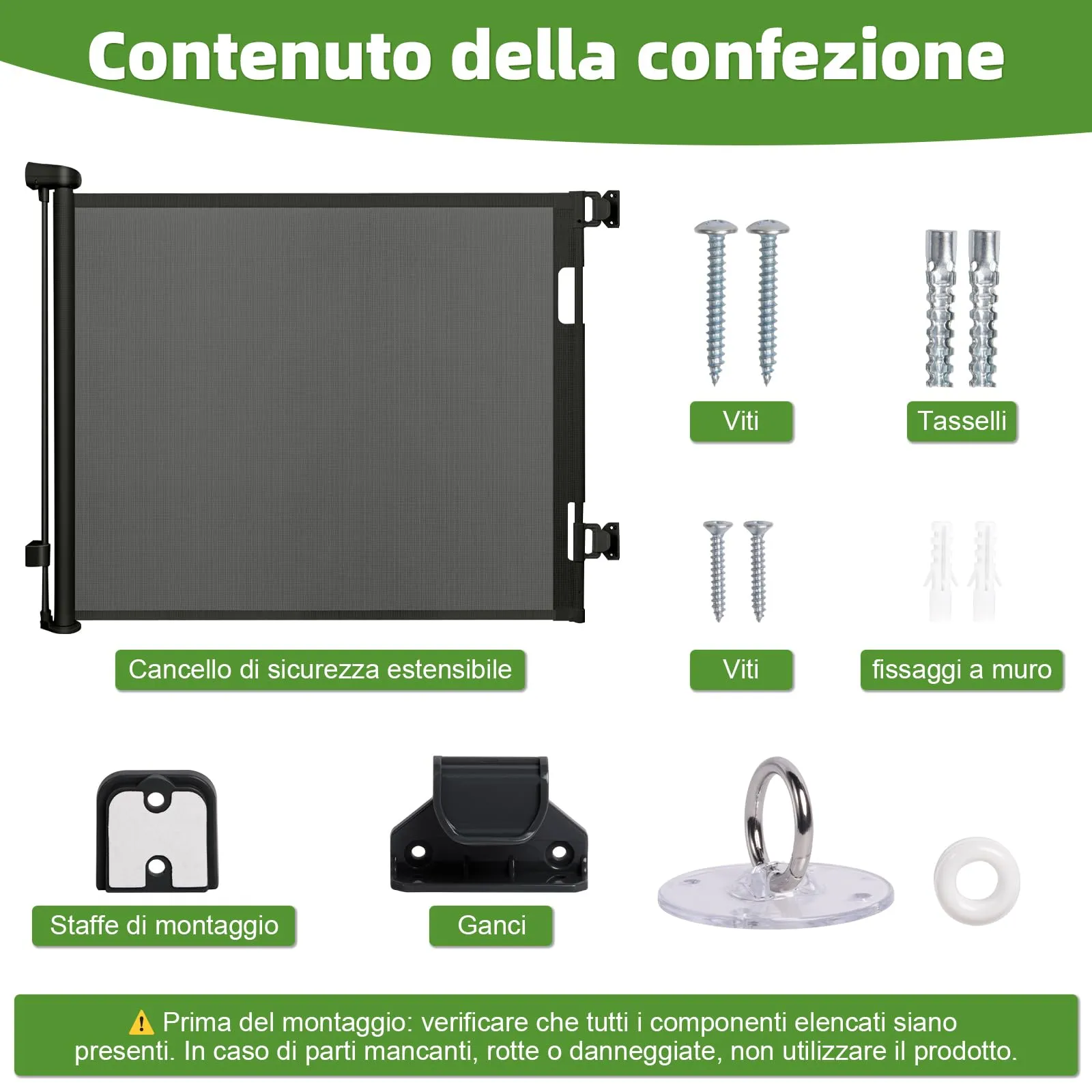 Dioxide Cancelletto Retrattile per Bambini e Cani, 0-150cm, Nero - immagine 9