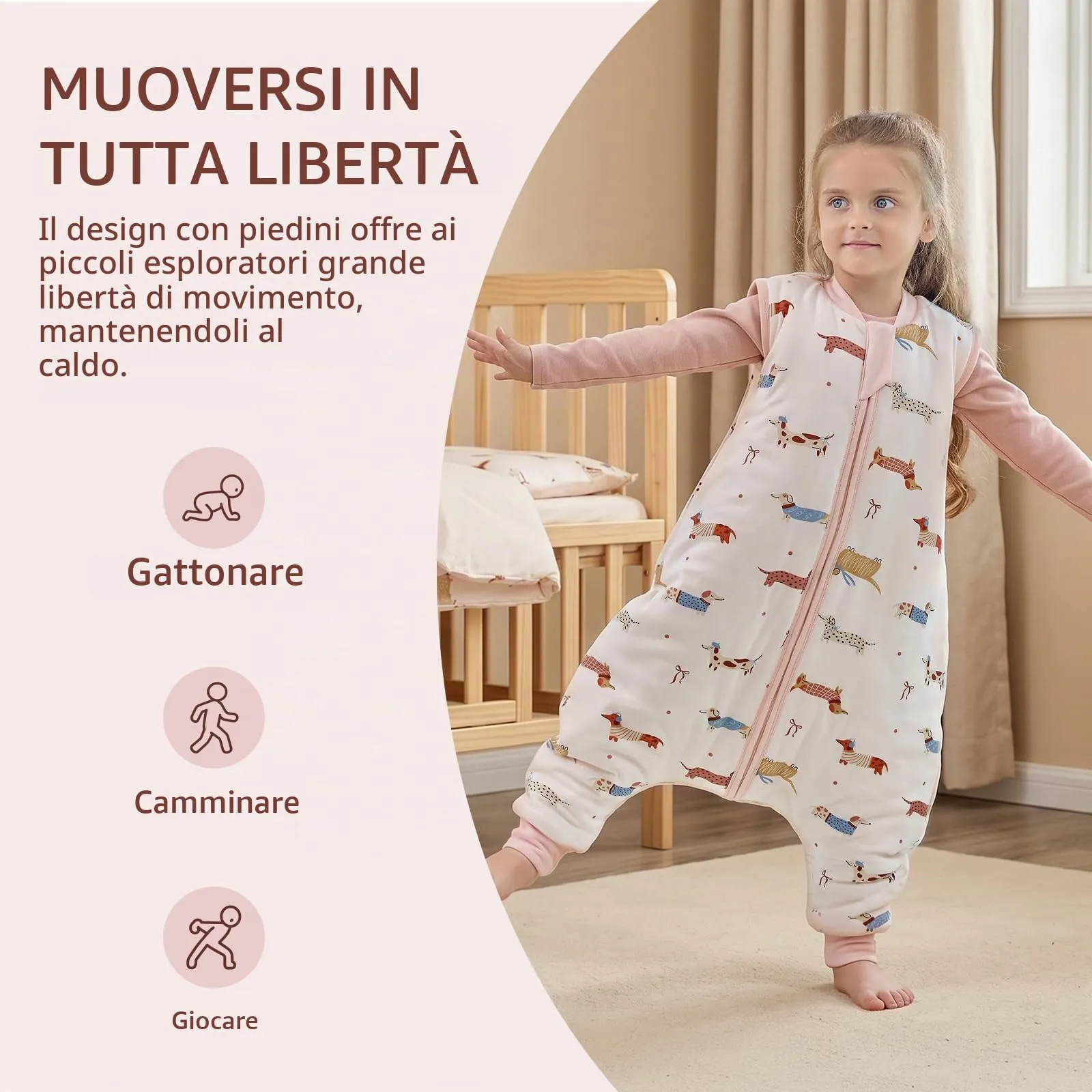 MIKAFEN Sacco Nanna con Gambe per Bambini 2,5 Tog, 6-18 Mesi - immagine 4