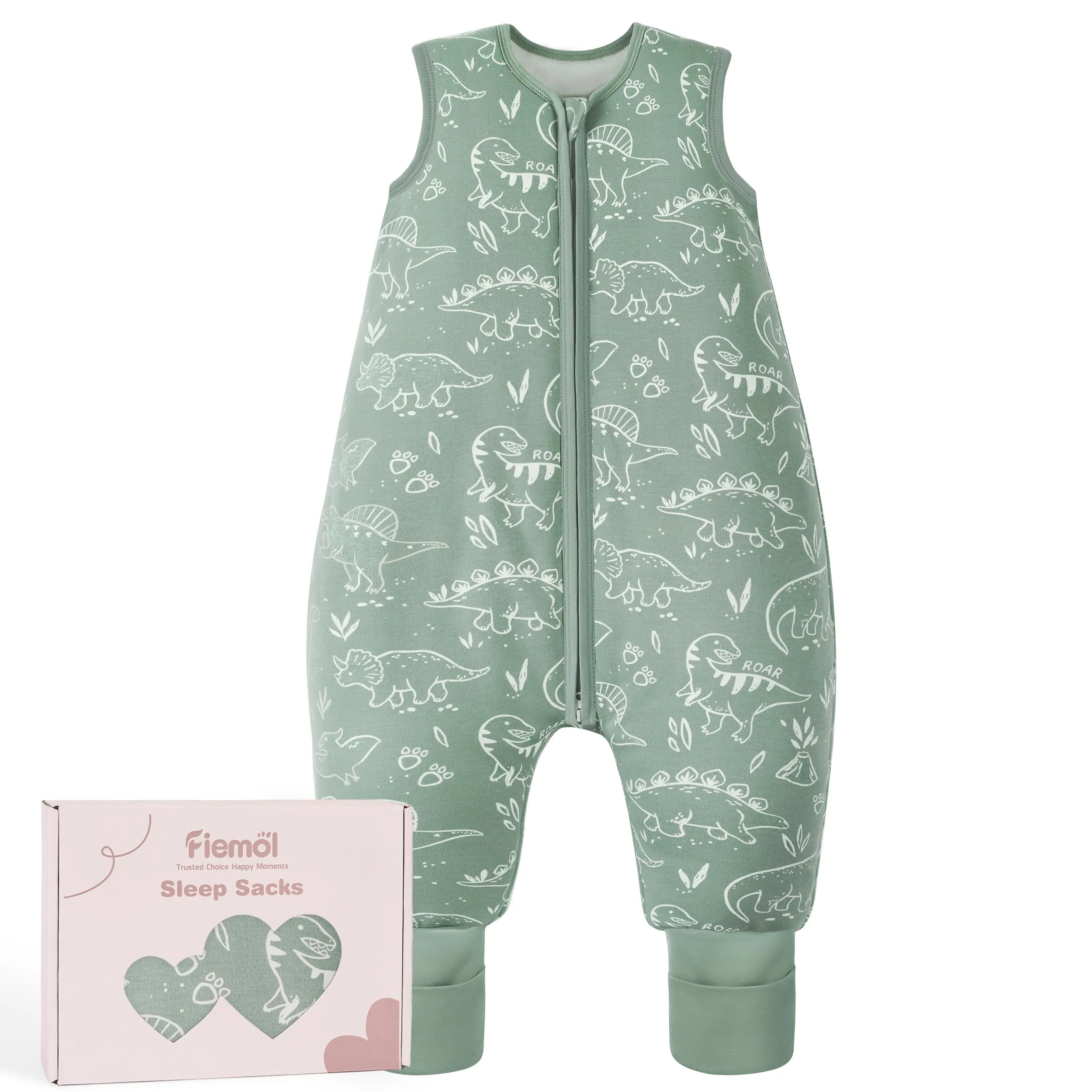 FIEMOL Sacco Nanna Invernale con Piedini, 2.5 TOG, Dinosauro, 3-4 Anni - immagine 1