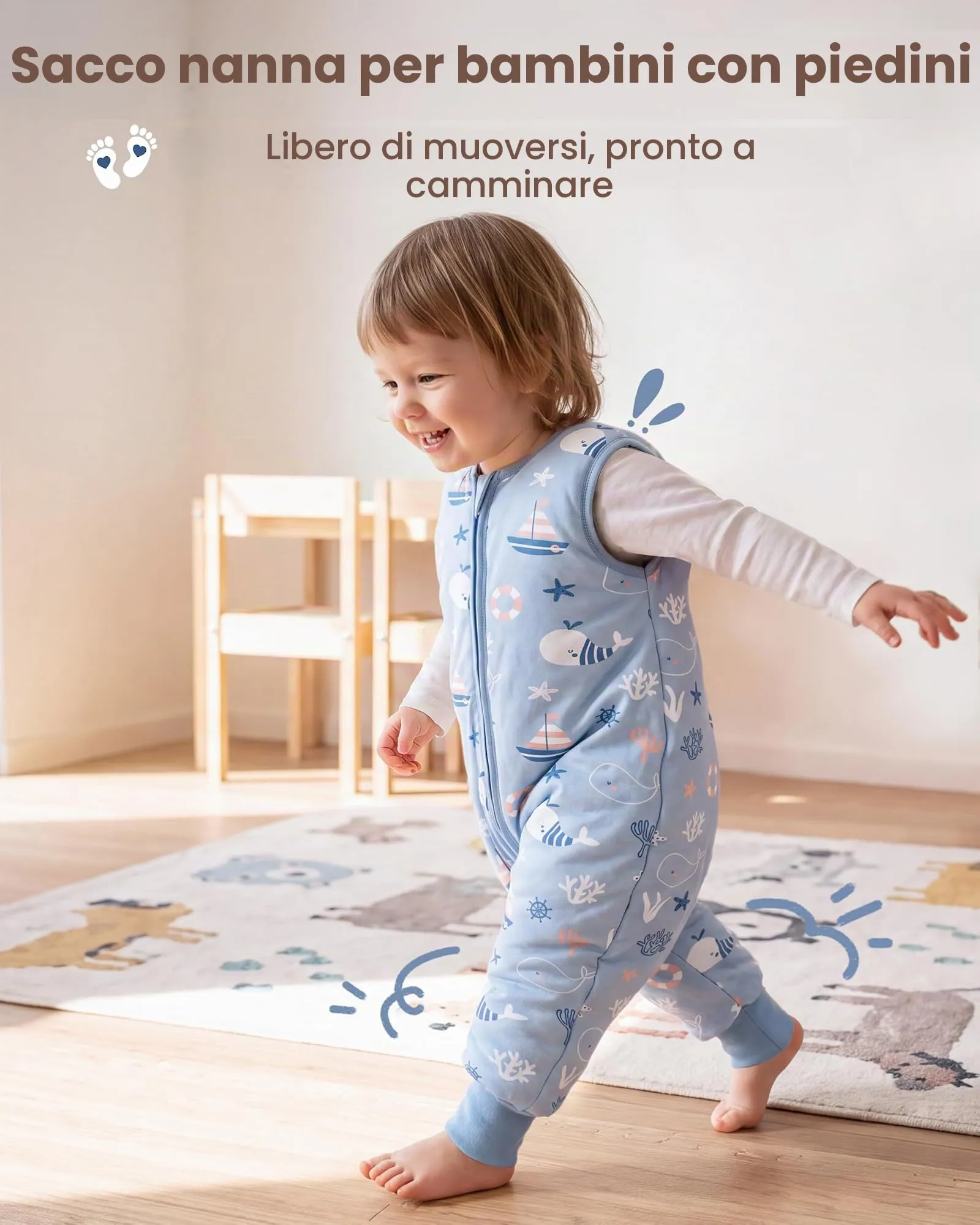 FIEMOL Sacco Nanna Invernale TOG 2,5 con Piedini, 3-4 Anni - immagine 2