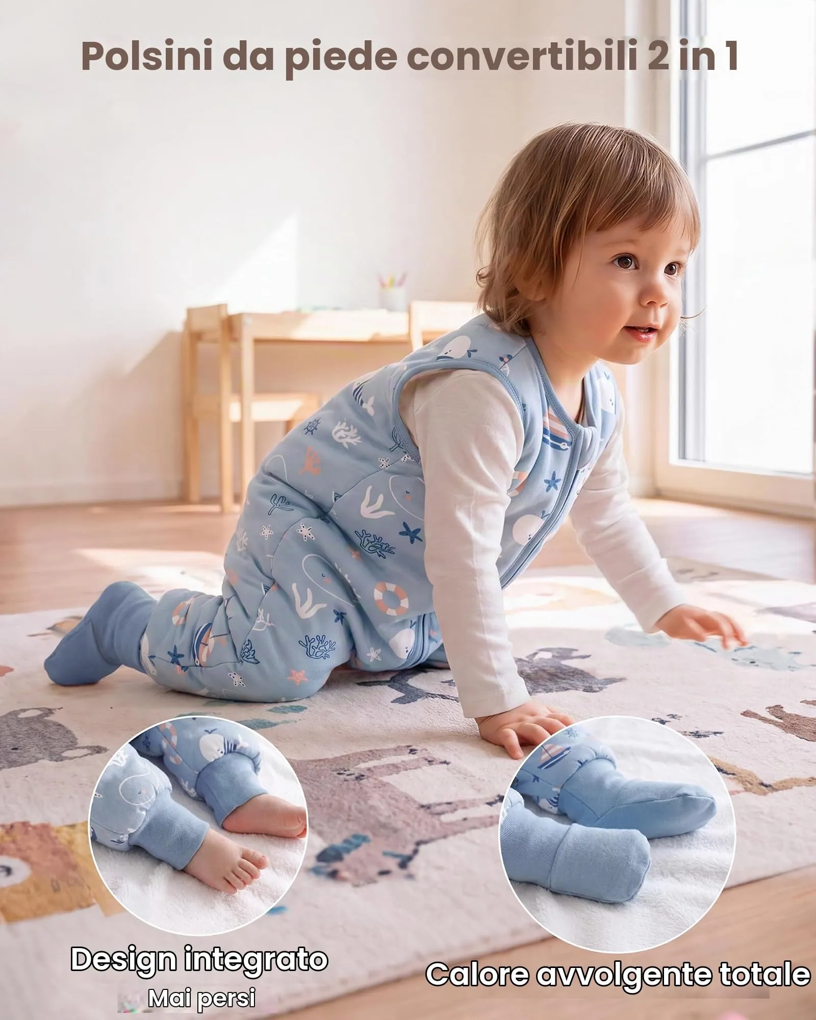 FIEMOL Sacco Nanna Invernale TOG 2,5 con Piedini, 3-4 Anni - immagine 3