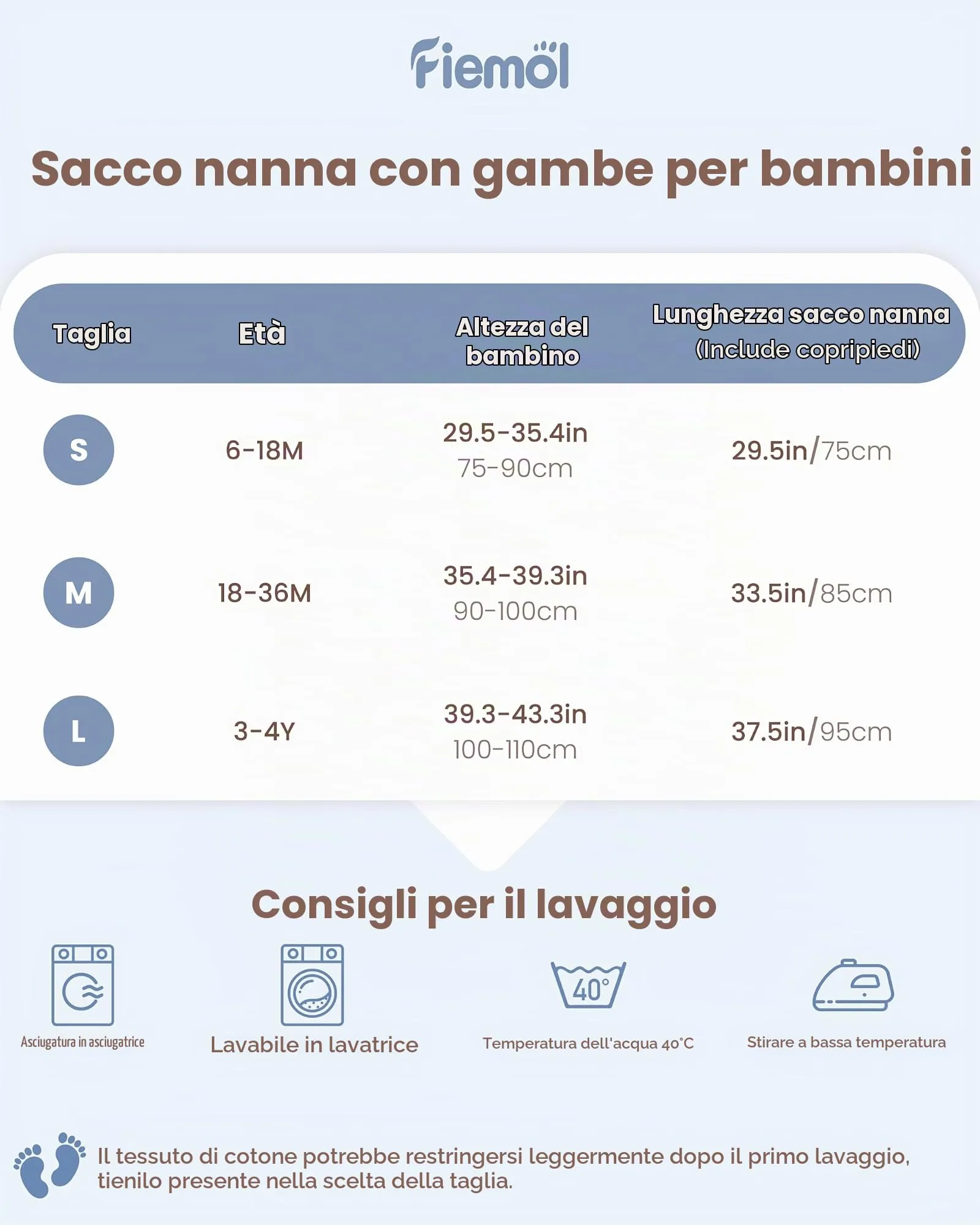 FIEMOL Sacco Nanna Invernale TOG 2,5 con Piedini, 3-4 Anni - immagine 6