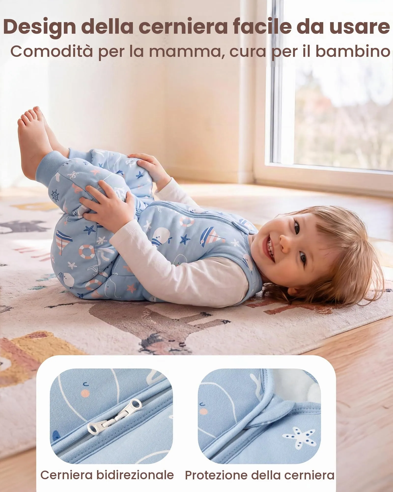 FIEMOL Sacco Nanna Invernale TOG 2,5 con Piedini, 3-4 Anni - immagine 7