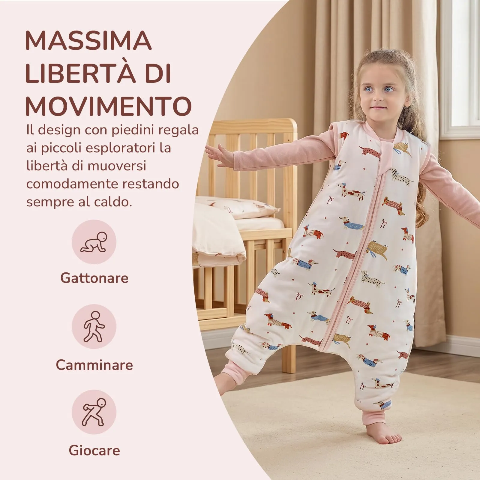 MIKAFEN Sacco Nanna con Gambe per Bambini 2,5 Tog, 3-4 anni - immagine 4