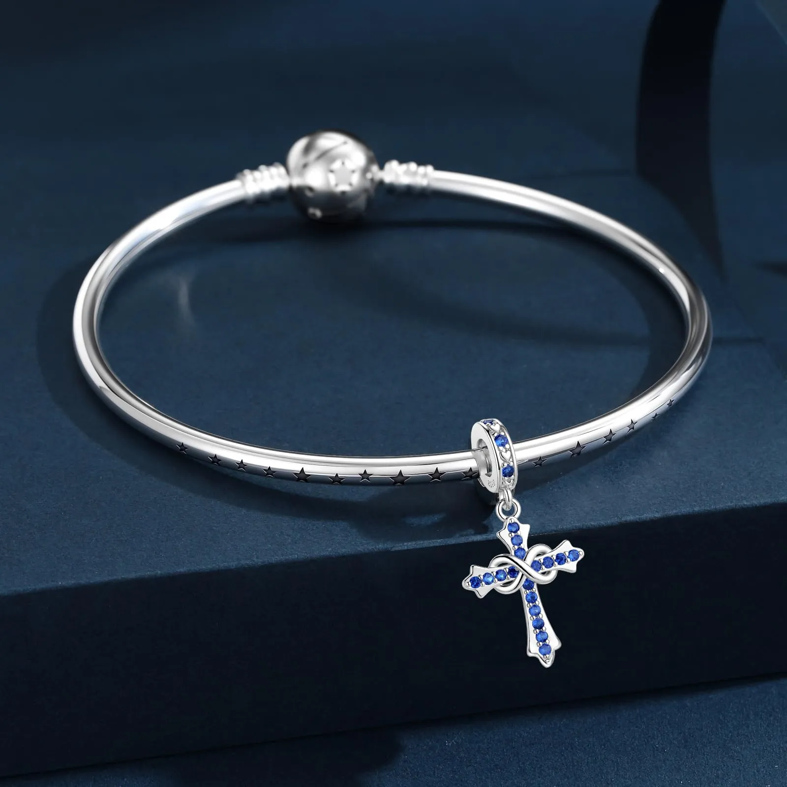 LNQOBU Ciondoli a forma di Croce in Argento Sterling 925 con Pietra di Nascita, Compatibili con Pandora - immagine 2