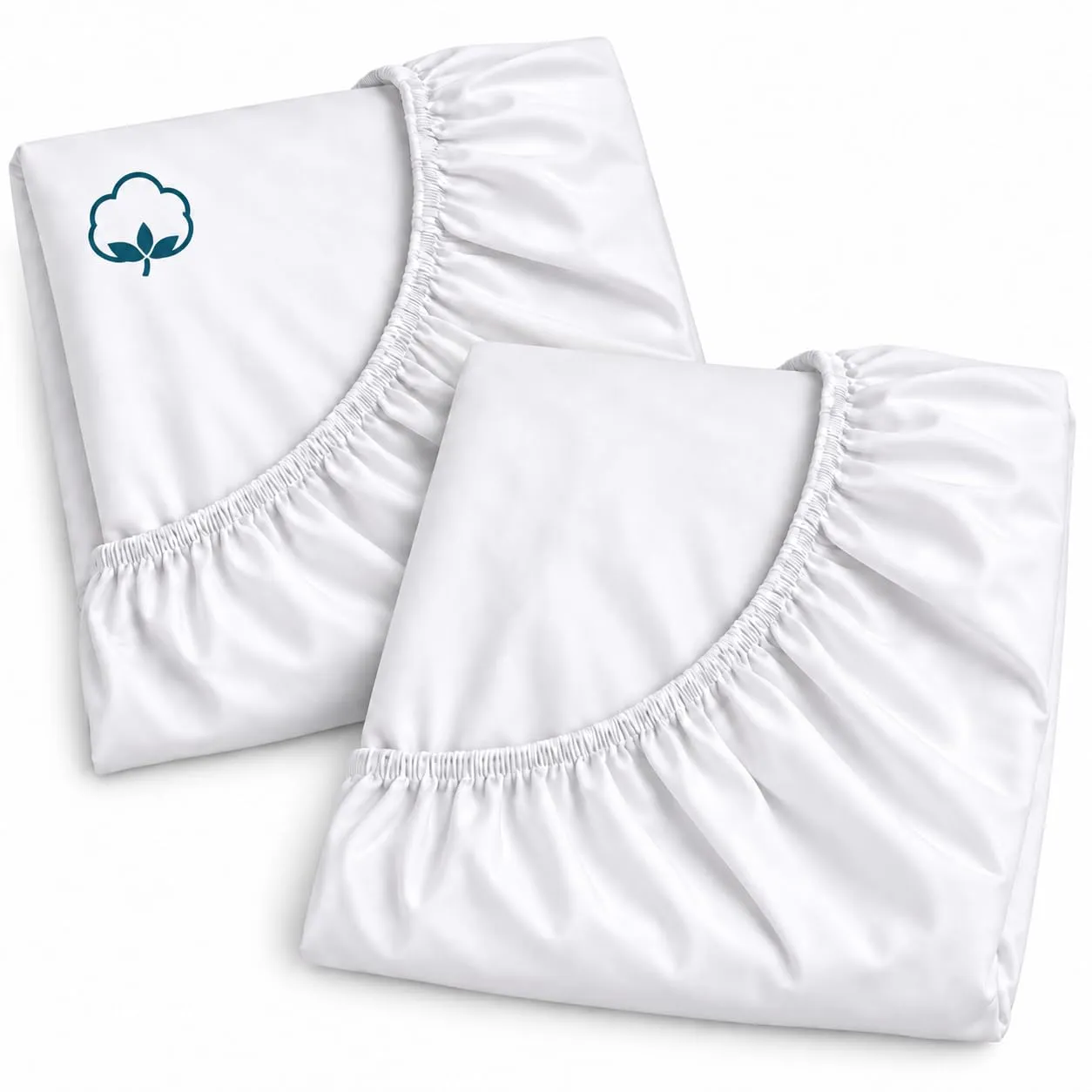 FlyIdeas Set 2 Lenzuola Lettino 140x70 cm Bianco 100% Cotone - immagine 1