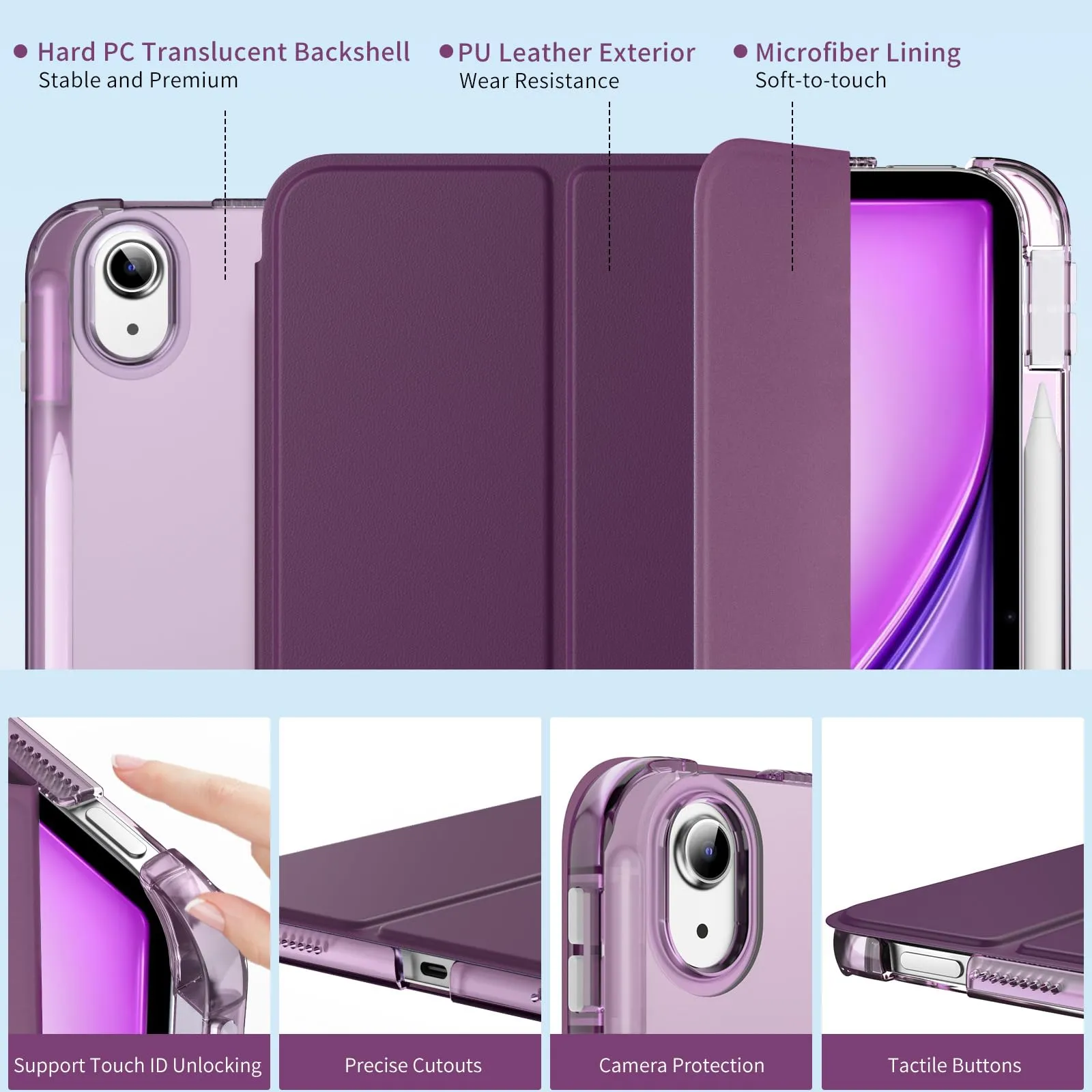 MoKo Cover per iPad Air 11 Pollici (M4/M3/M2) 2024-2026 con Portapenna - immagine 3