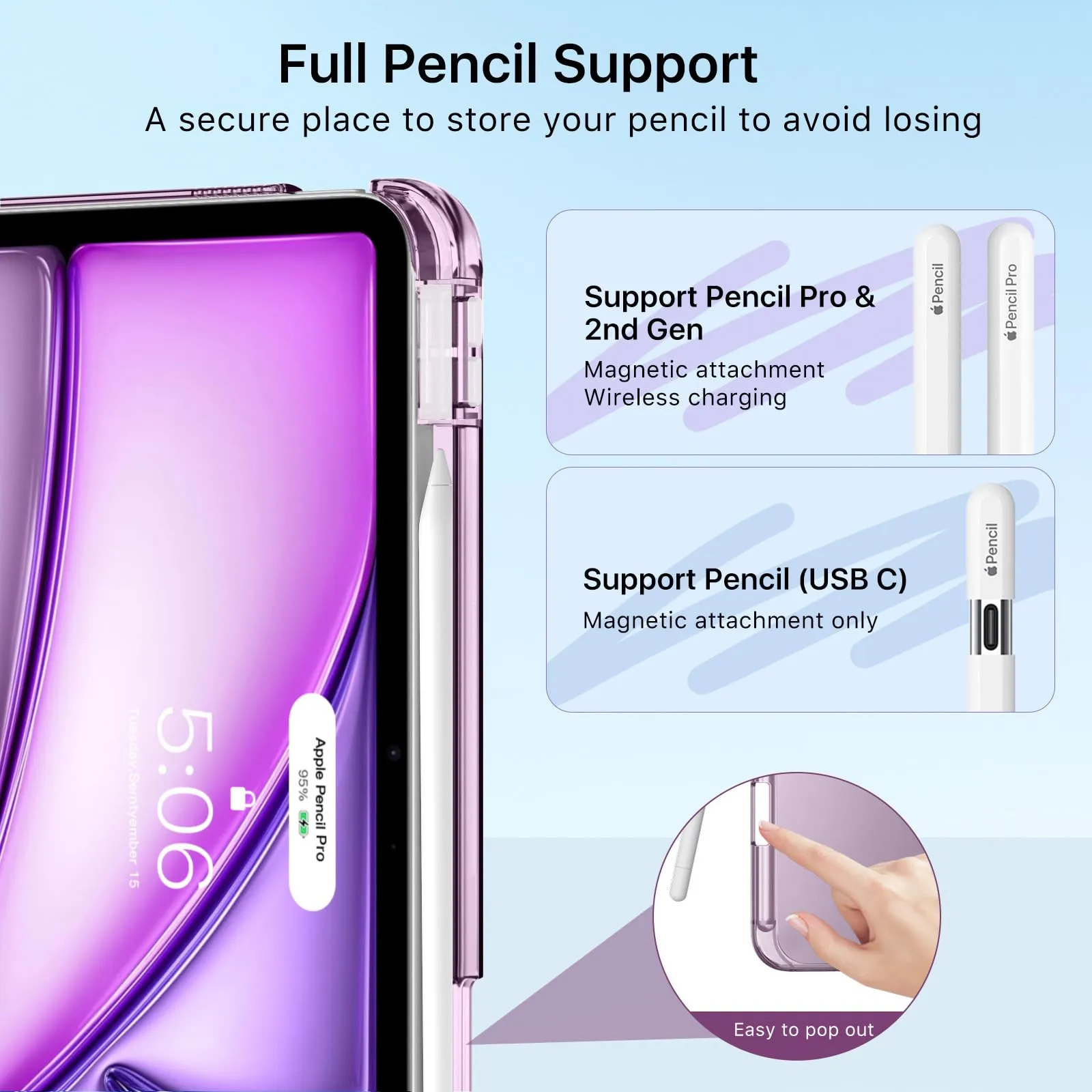 MoKo Cover per iPad Air 11 Pollici (M4/M3/M2) 2024-2026 con Portapenna - immagine 6