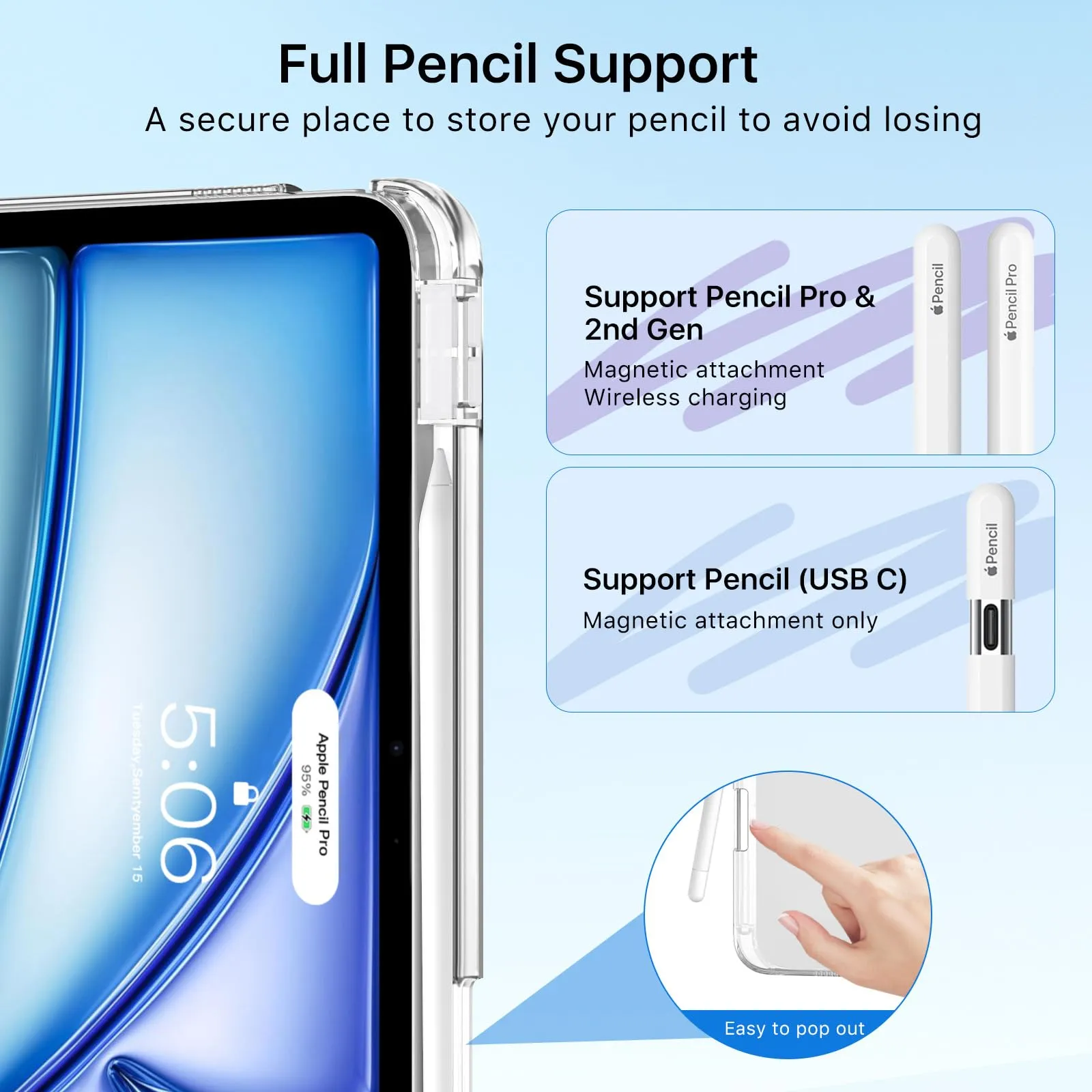 MoKo Cover per iPad Air 11 Pollici (M4/M3/M2) 2024/2025/2026 con Portapenna - immagine 6