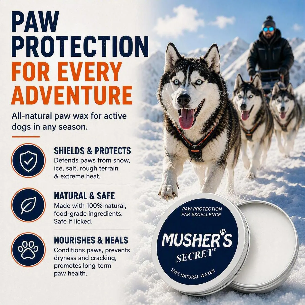 Musher's Secret Balsamo Zampe Cane, Protezione Naturale, 60g - immagine 4