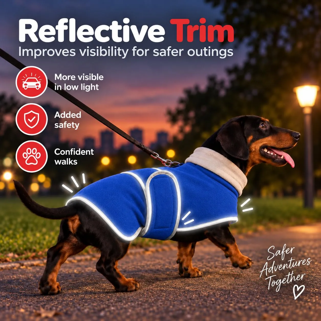 Morezi Abbigliamento invernale per cani, imbottitura in pile di lana, blu-S - immagine 4
