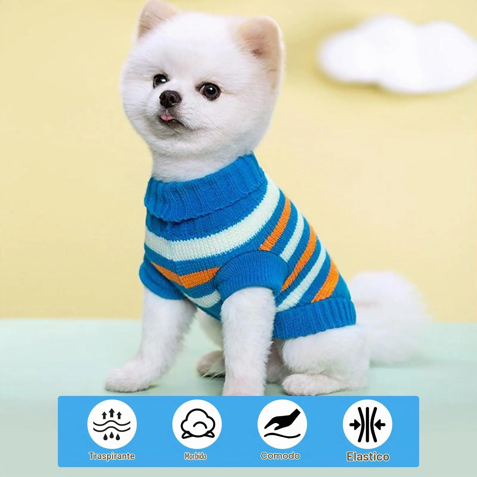 Vixpyzz Maglione per cani, taglia XXS, lavorato a maglia per cani di piccola taglia, autunno inverno - immagine 4