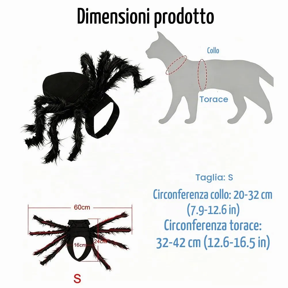 Mikiuly Halloween Spider Costume for Cats and Small Dogs - immagine 2